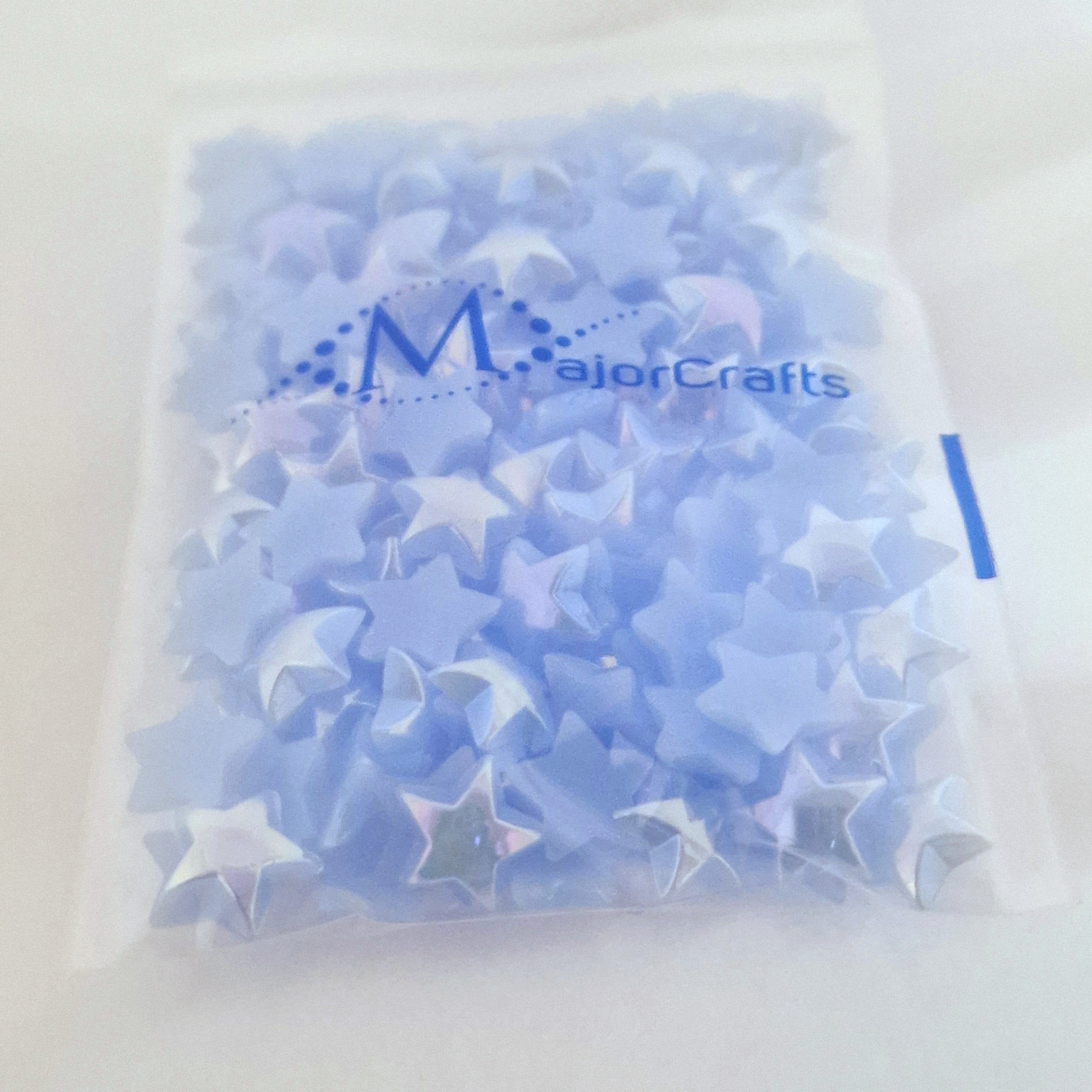 MajorCrafts 160pcs 10mm Light Blue AB Flat Back Star Resin Pearls