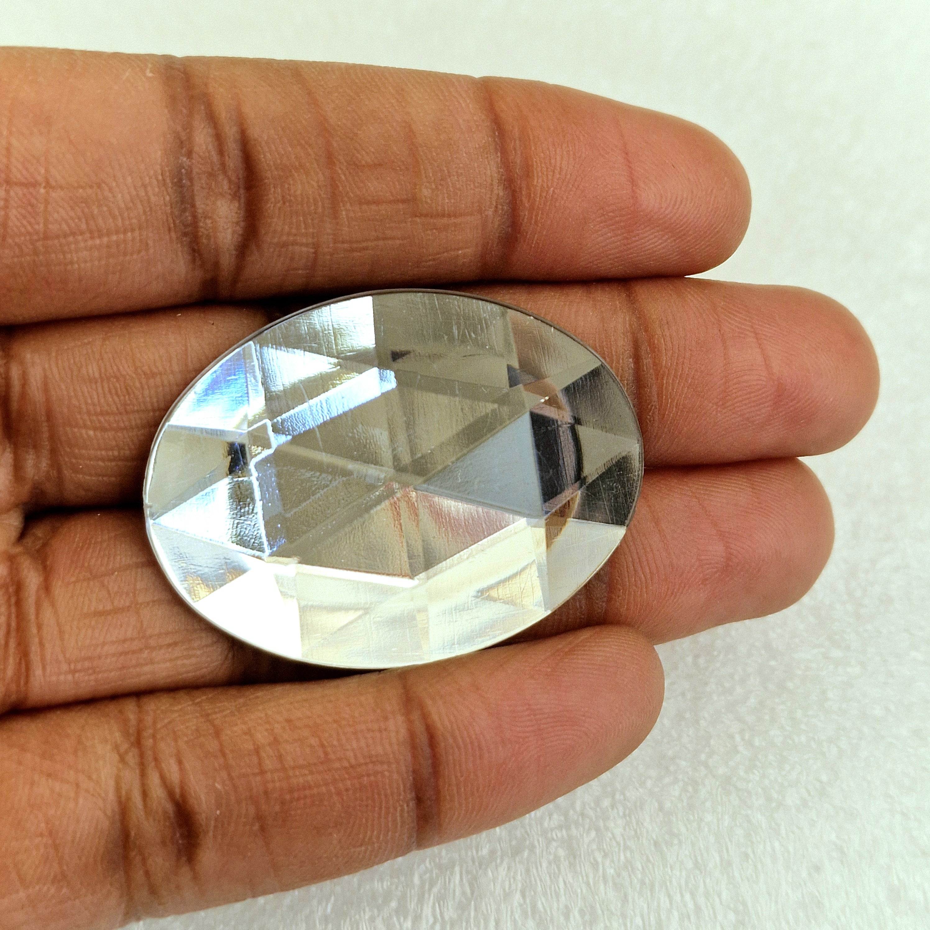 MajorCrafts 8pcs 40x30mm Crystal Clear Flat Back Large Oval Acrylic Rhinestones