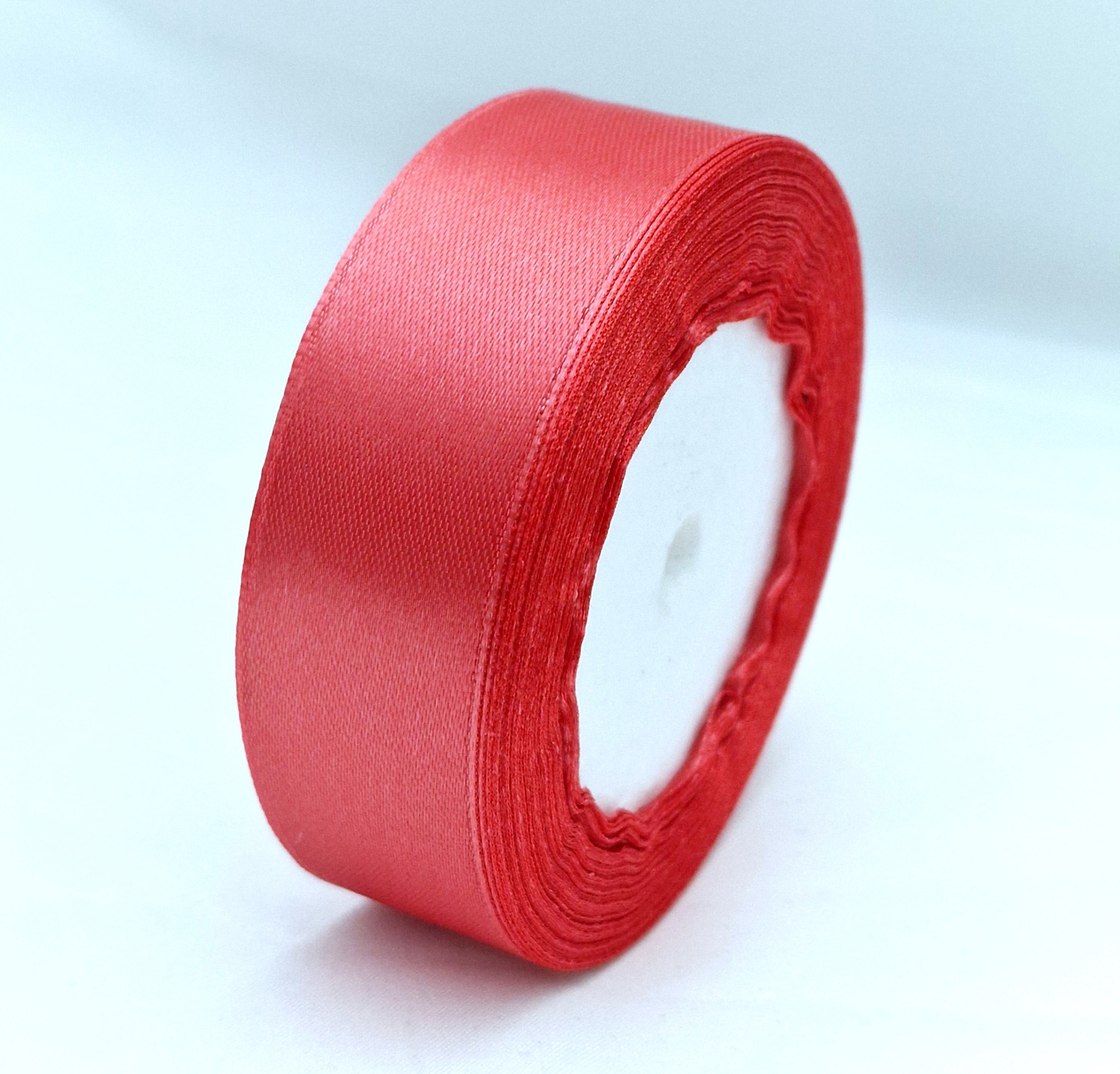 MajorCrafts 25mm 22metres Watermelon Pink Single Sided Satin Fabric Ribbon Roll