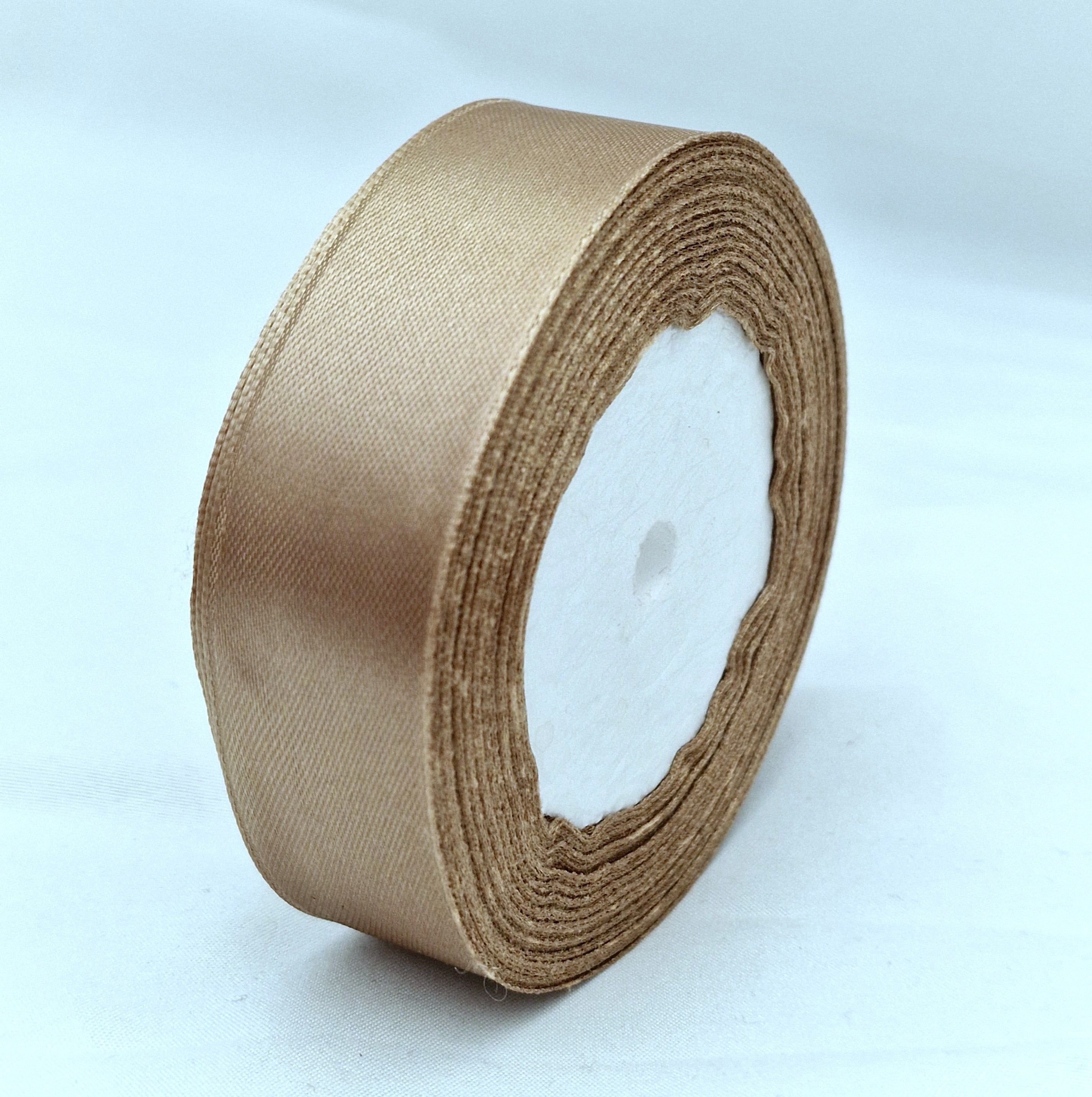 MajorCrafts 25mm 22metres Clay Brown Single Sided Satin Fabric Ribbon Roll