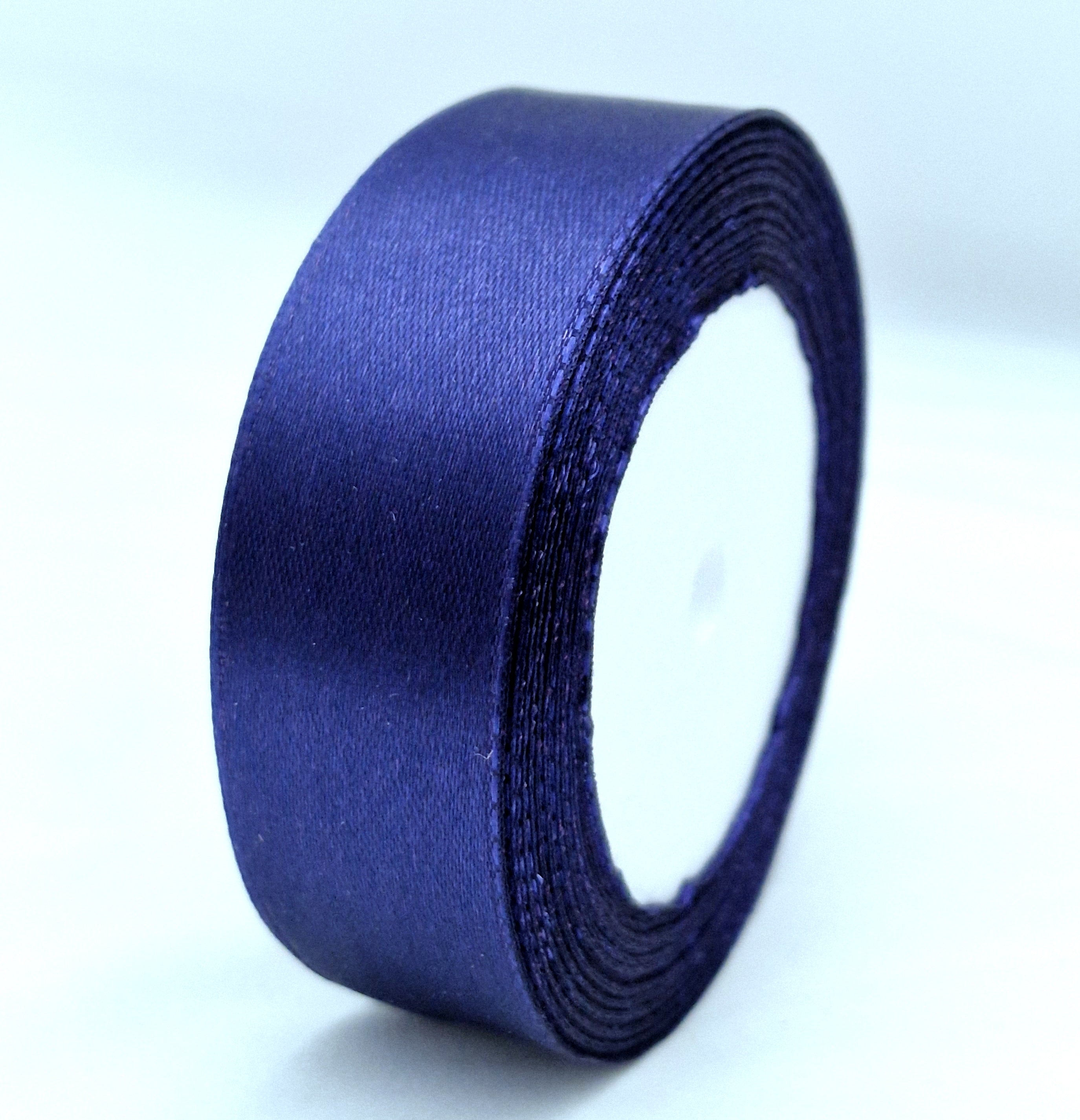 MajorCrafts 25mm 22metres Deep Indigo Single Sided Satin Fabric Ribbon Roll