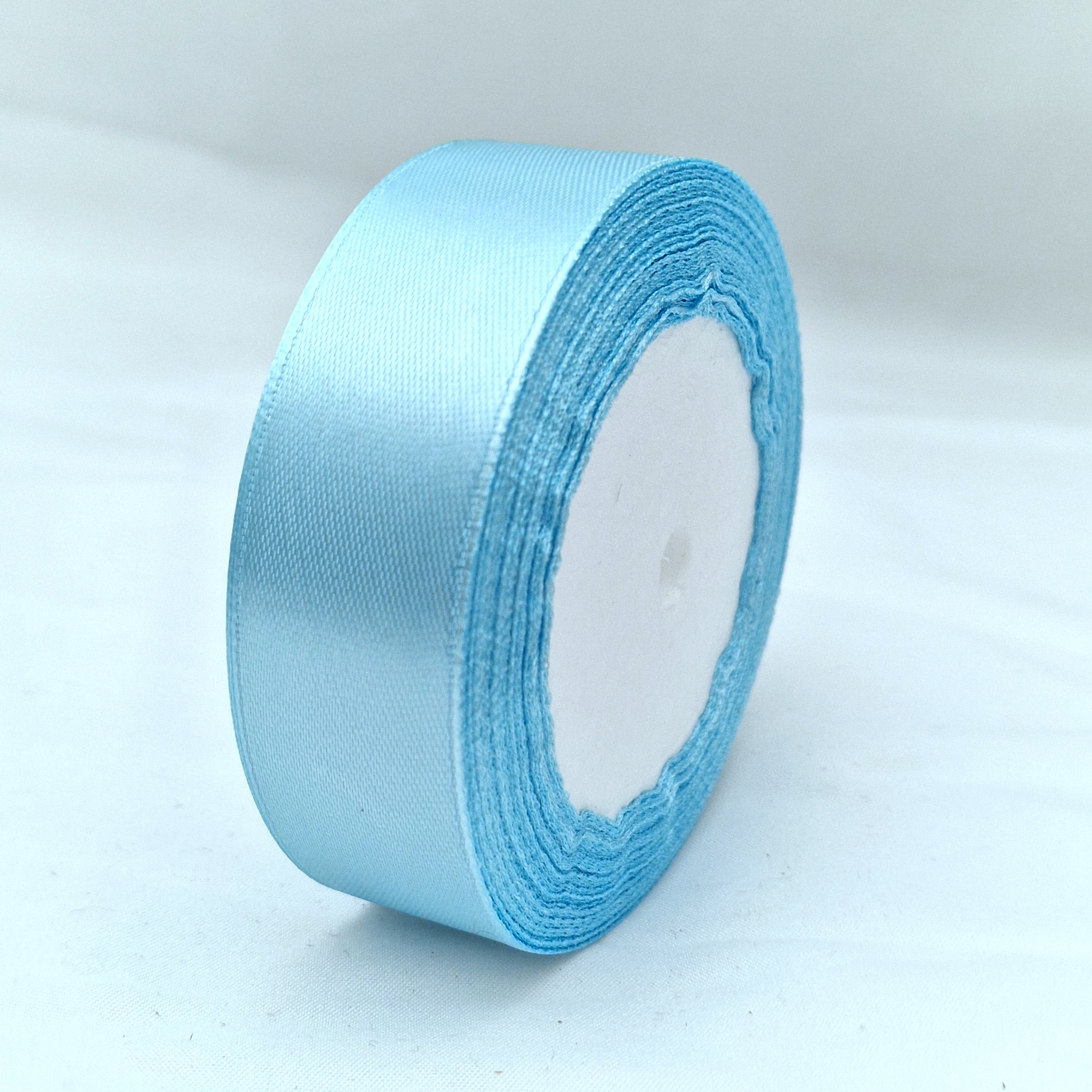 MajorCrafts 25mm 22metres Baby Blue Single Sided Satin Fabric Ribbon Roll