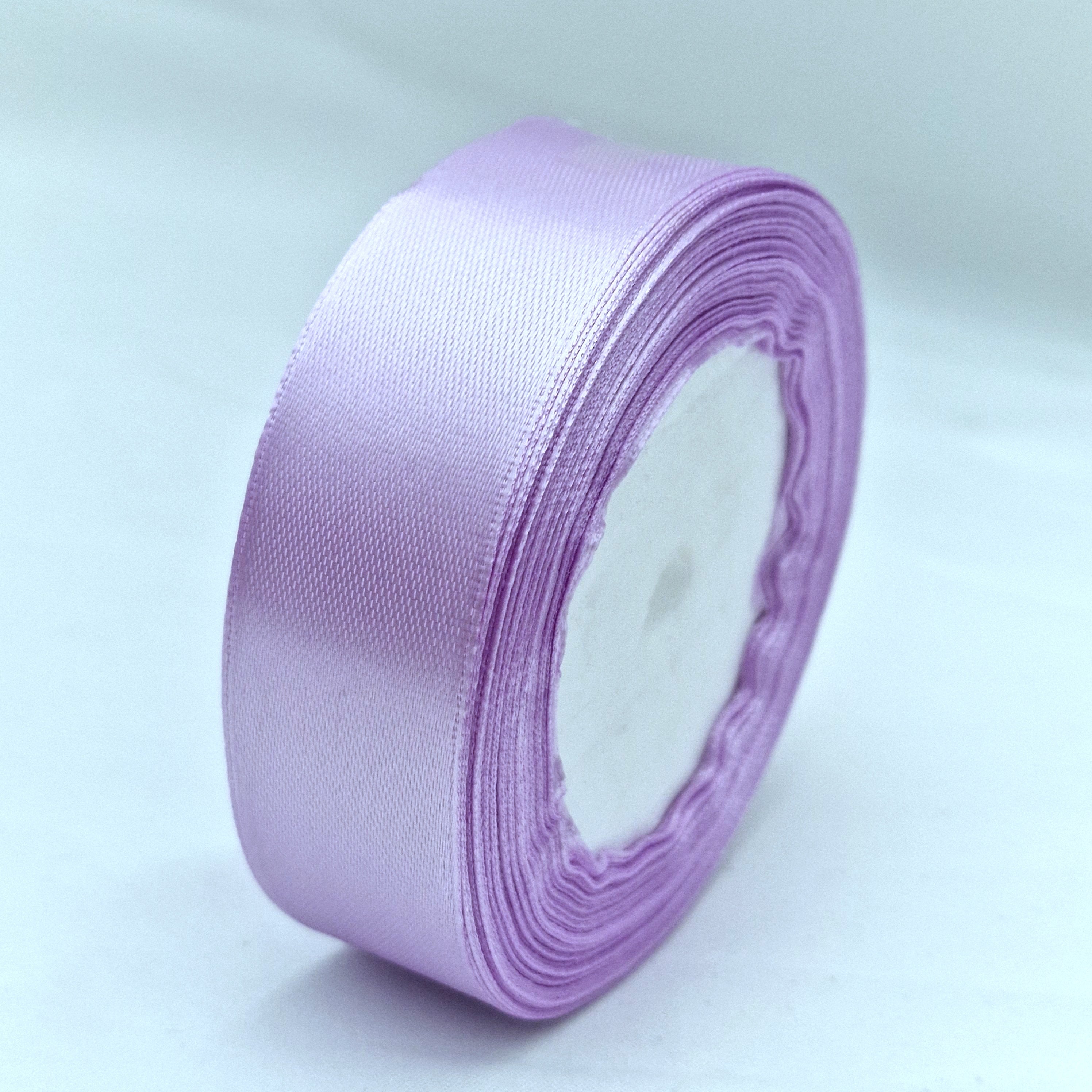 MajorCrafts 25mm 22metres Pastel Purple Single Sided Satin Fabric Ribbon Roll