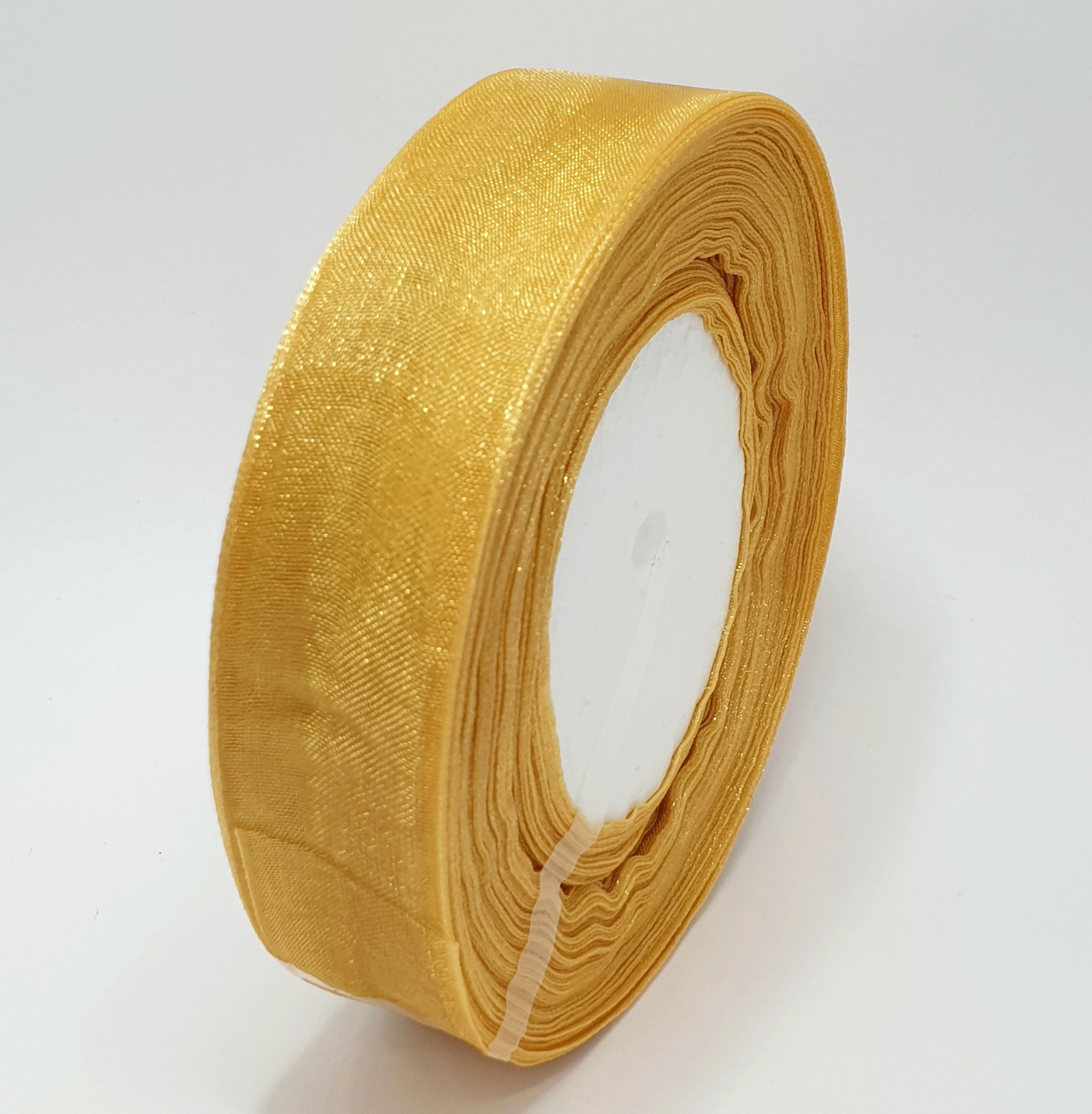 MajorCrafts 40mm 45metres Honey Gold Sheer Organza Fabric Ribbon Roll BK25