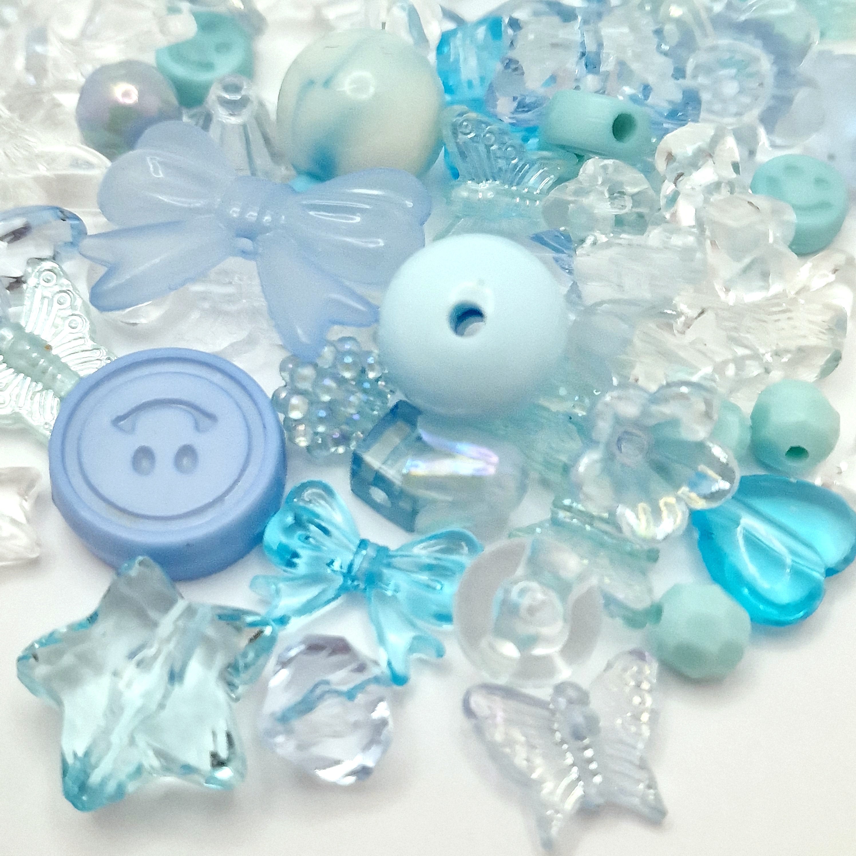 MajorCrafts 50g Blue Theme Mixed Acrylic Beads