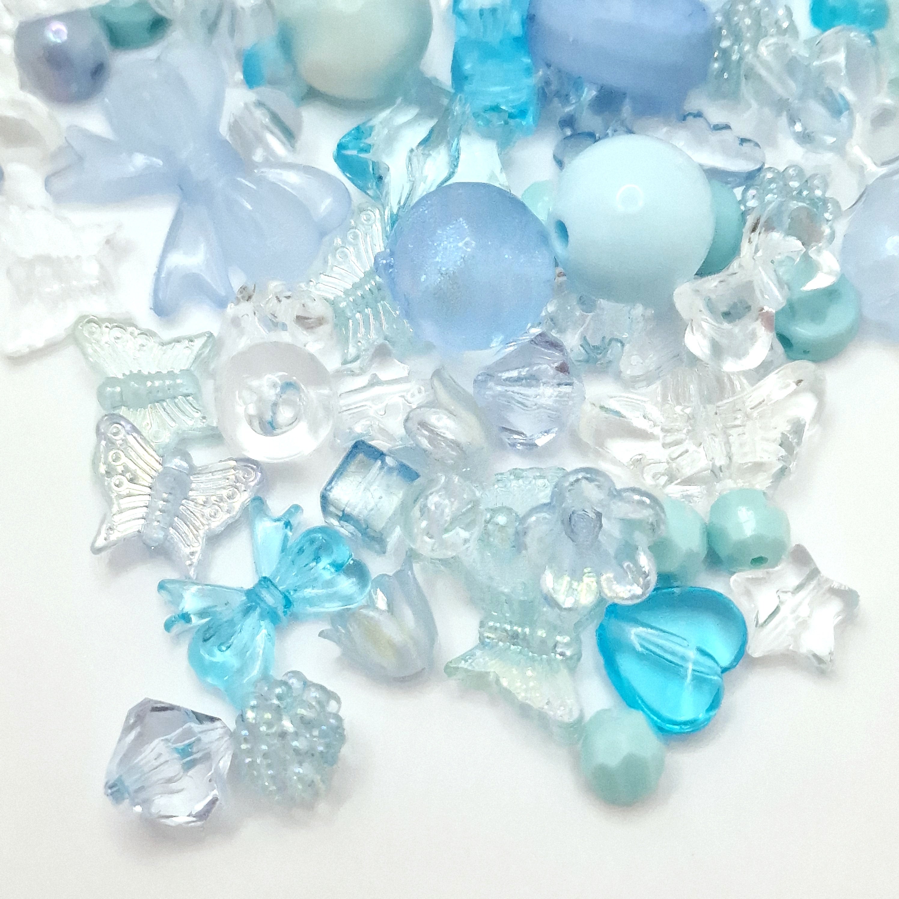MajorCrafts 50g Blue Theme Mixed Acrylic Beads