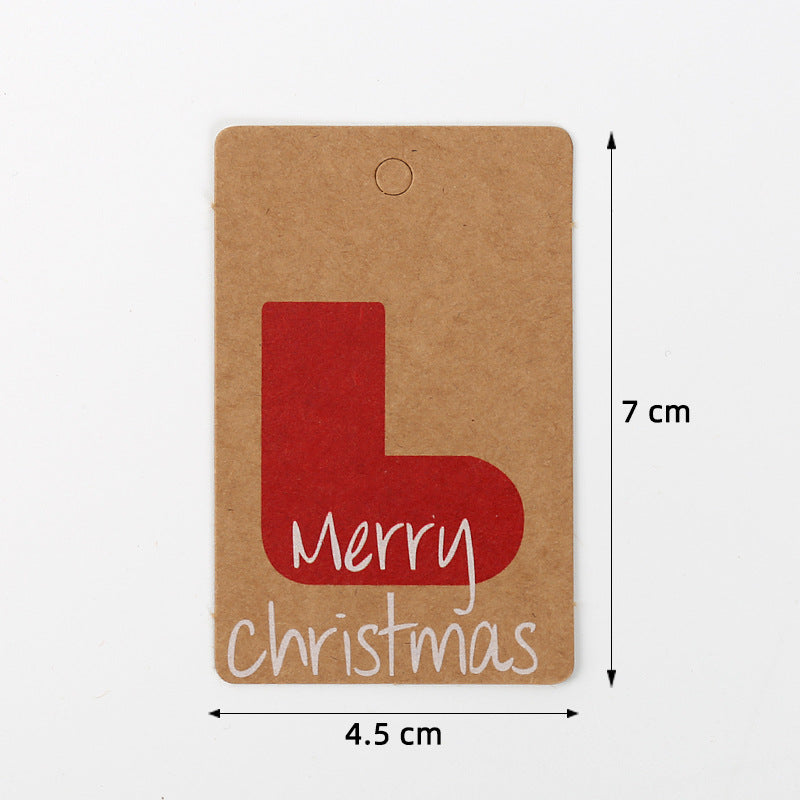 MajorCrafts 50pcs Brown & Red 7x4.5cm Merry Christmas Theme Gift Tags