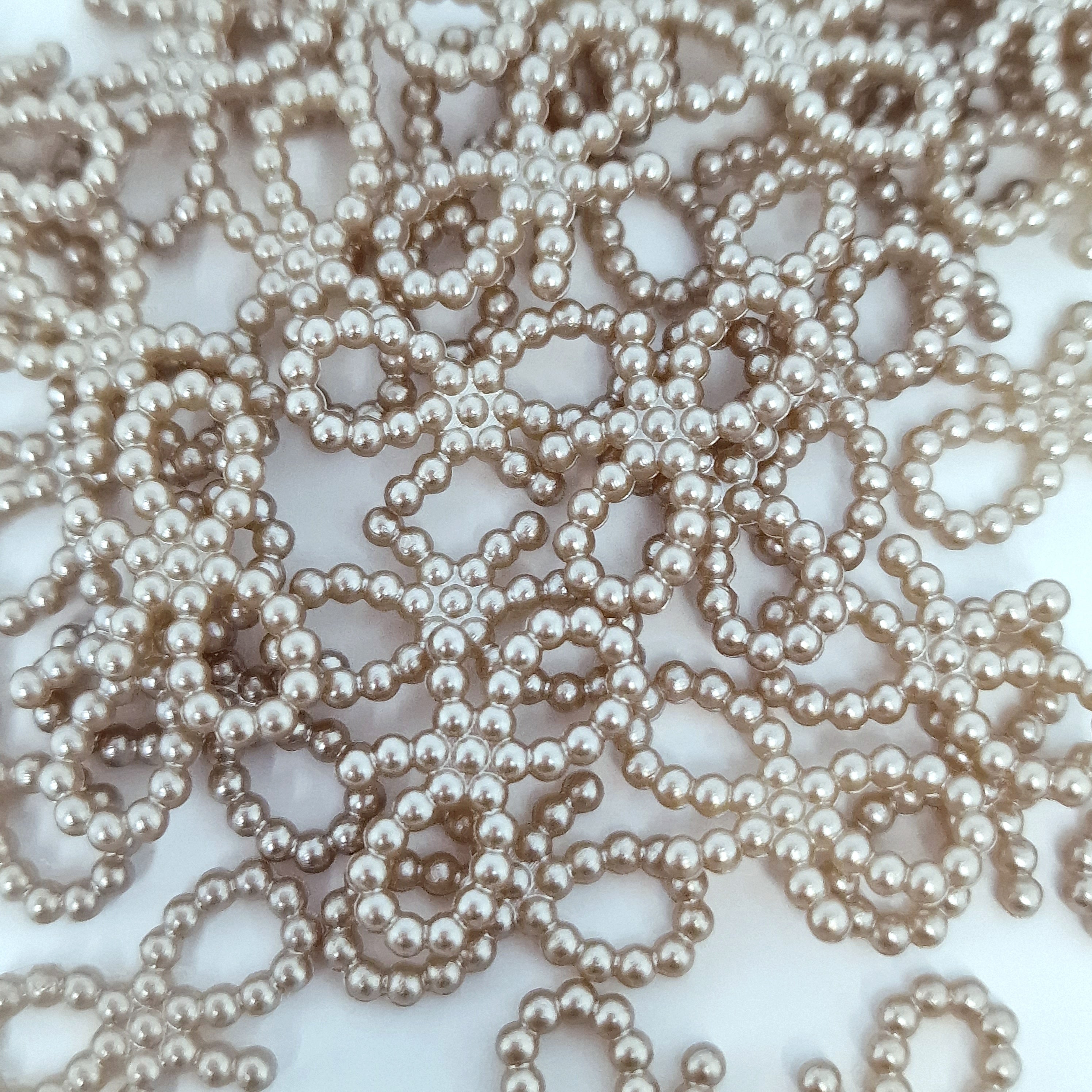 MajorCrafts 150pcs 18mm x 10mm Light Brown Hollow Bowknot Butterfly Resin Pearls