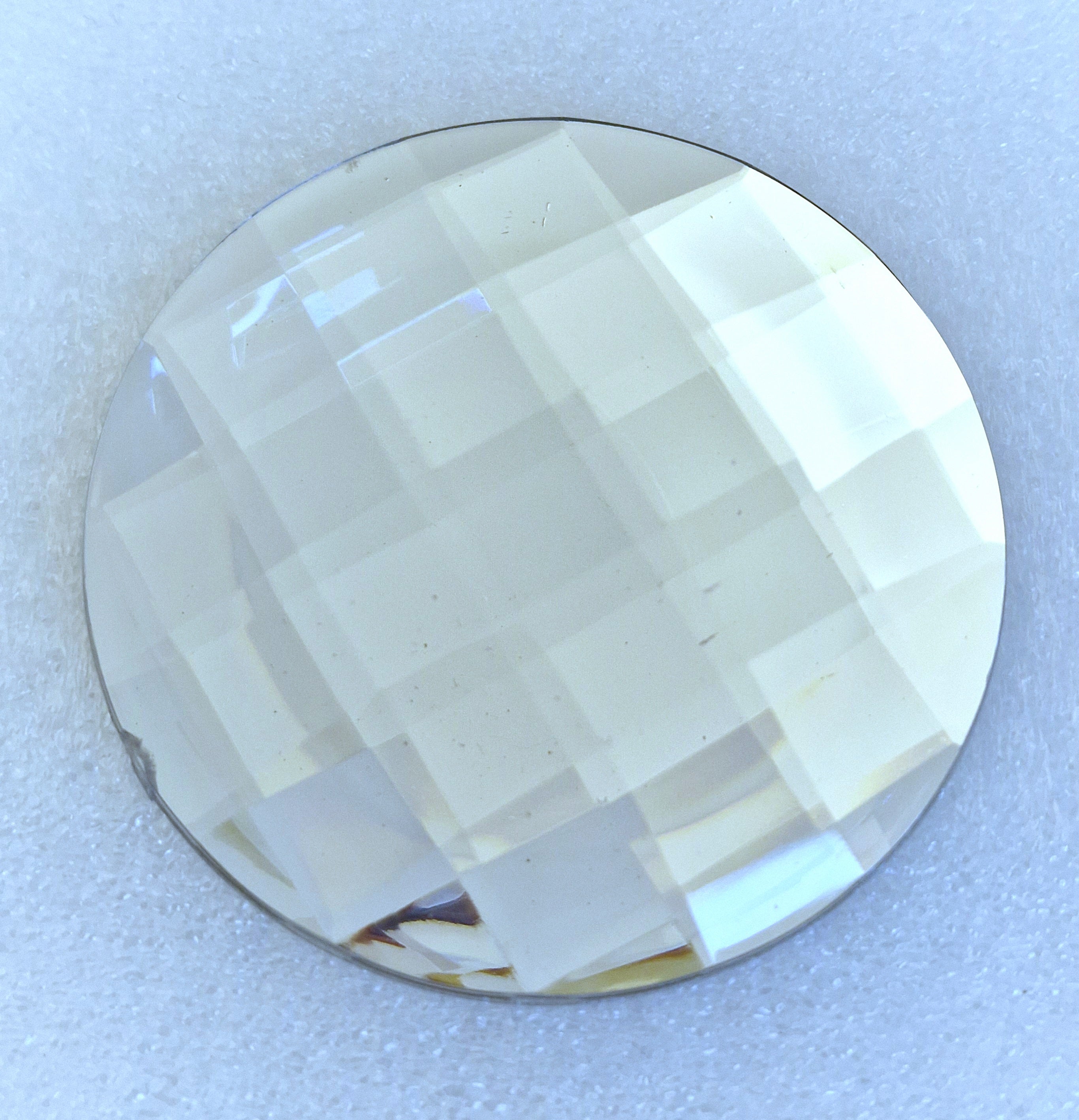 MajorCrafts 2pcs 60mm Crystal Clear Flat Back Large Round Chessboard Cut Acrylic Rhinestones