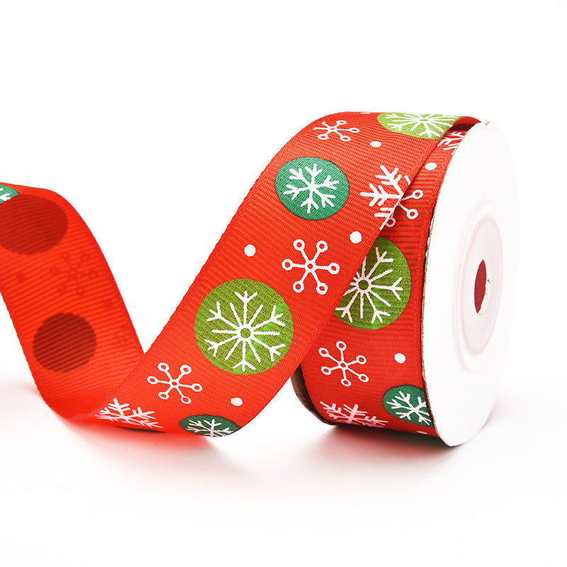 MajorCrafts 25mm 9metres Red and Green Christmas Grosgrain Fabric Ribbon Roll G05