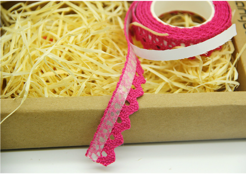 MajorCrafts 16mm 1.8metres Yellow Self-Adhesive Fabric Crochet Lace Washi Tape