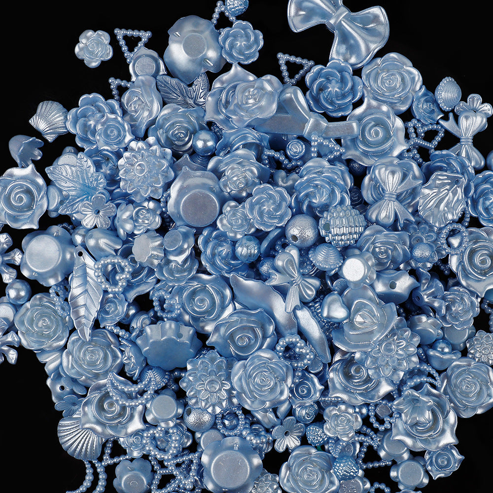 MajorCrafts 50g Light Blue Mixed Shapes Resin Pearl Embellishments