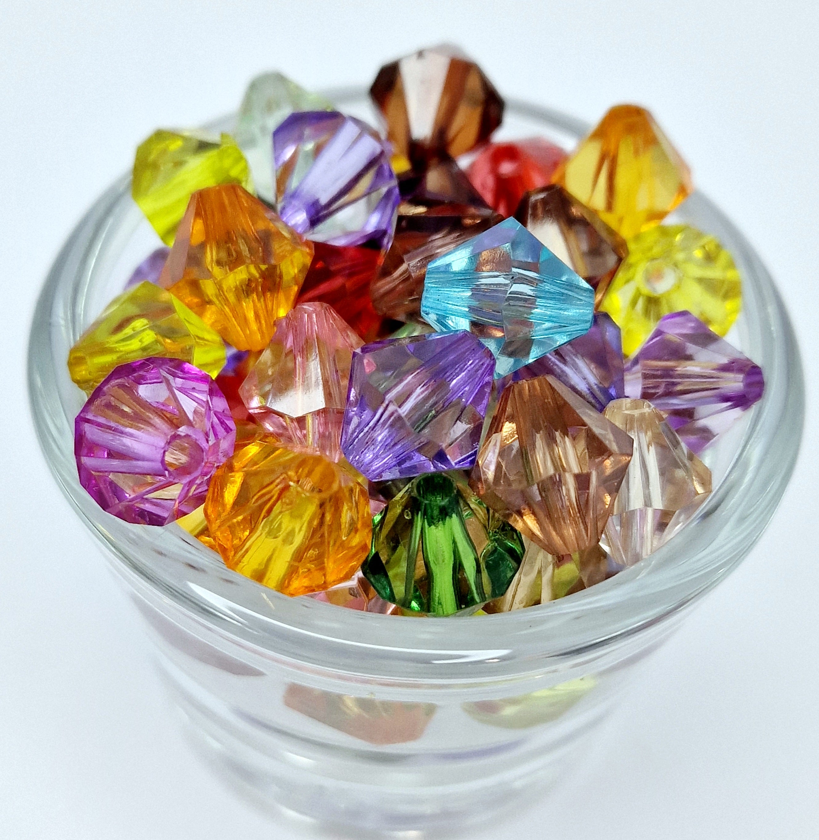 MajorCrafts 48pcs 12mm Mixed Colours Acrylic Bicone Beads