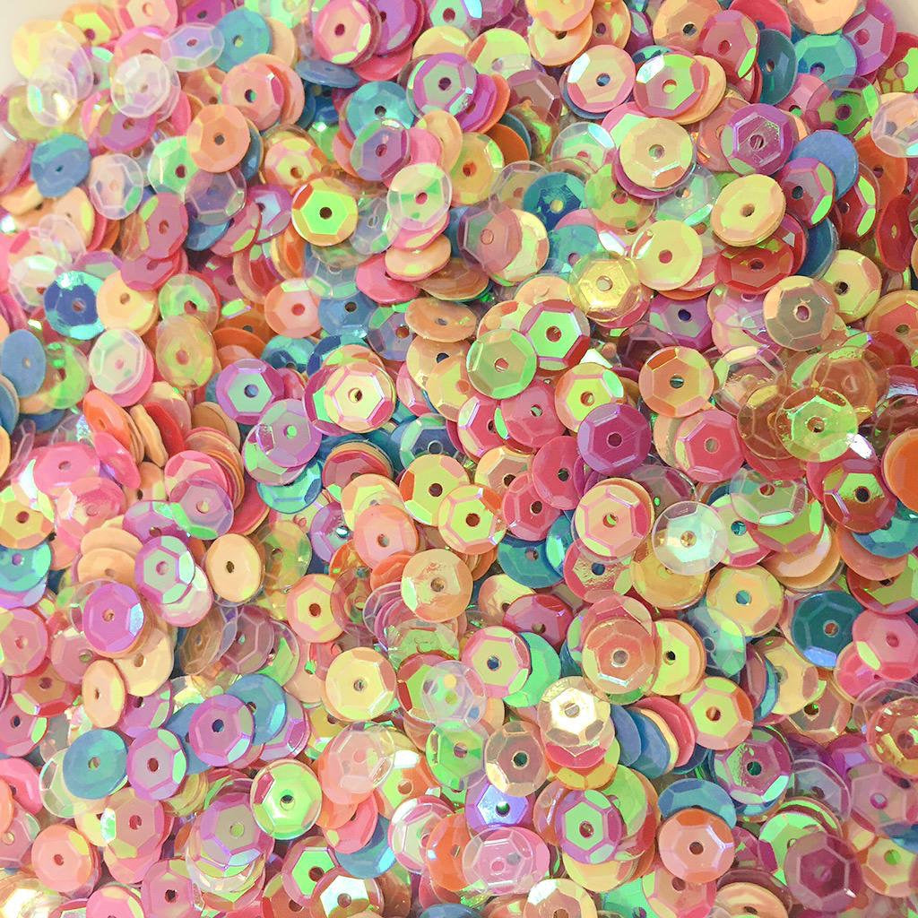 MajorCrafts 50grams 6mm Mixed AB Round Sew-On Cup Sequins