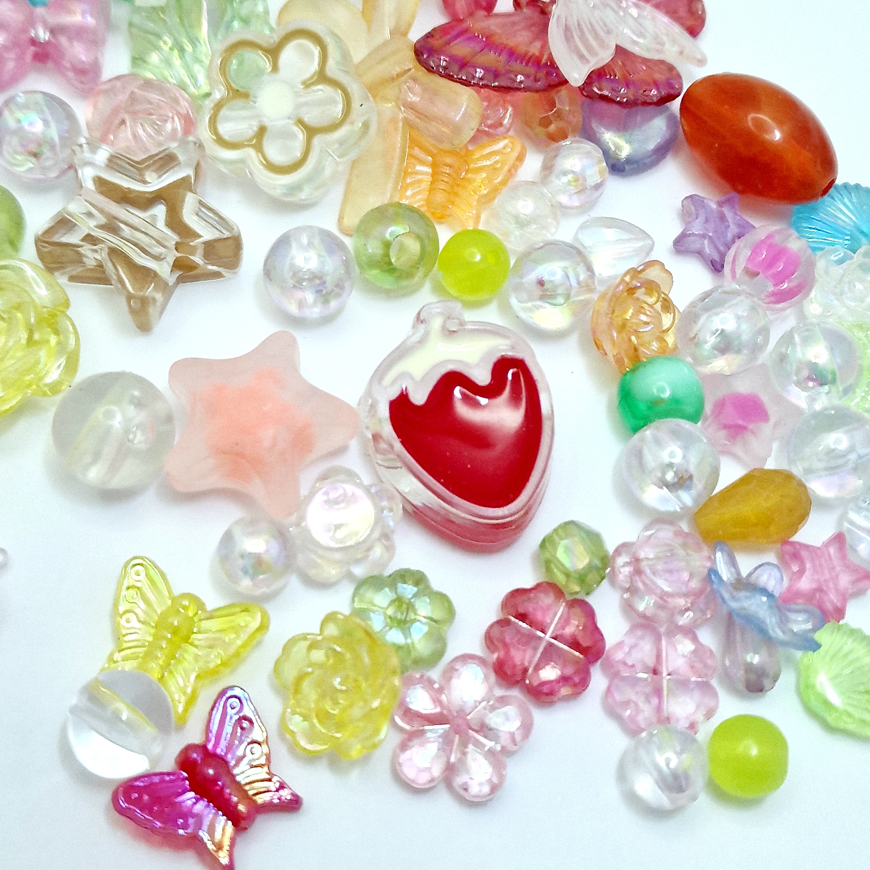 MajorCrafts 50g Mixed Shapes & Colours Acrylic Beads