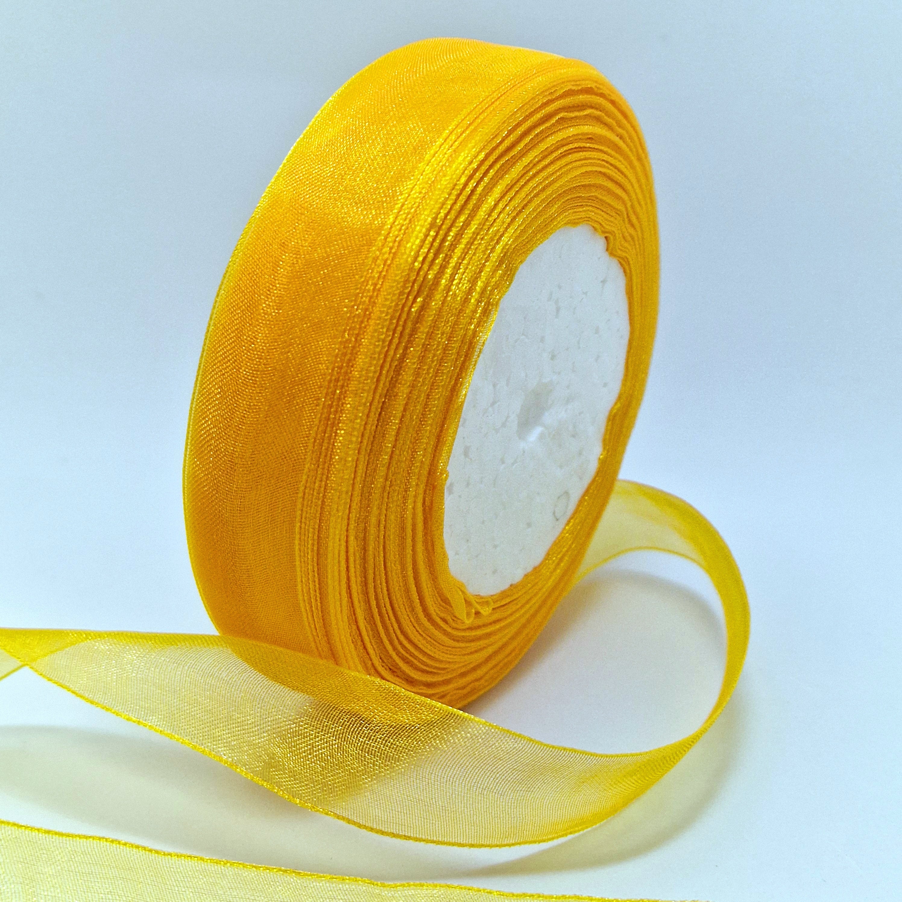 Yellow organza ribbon discount