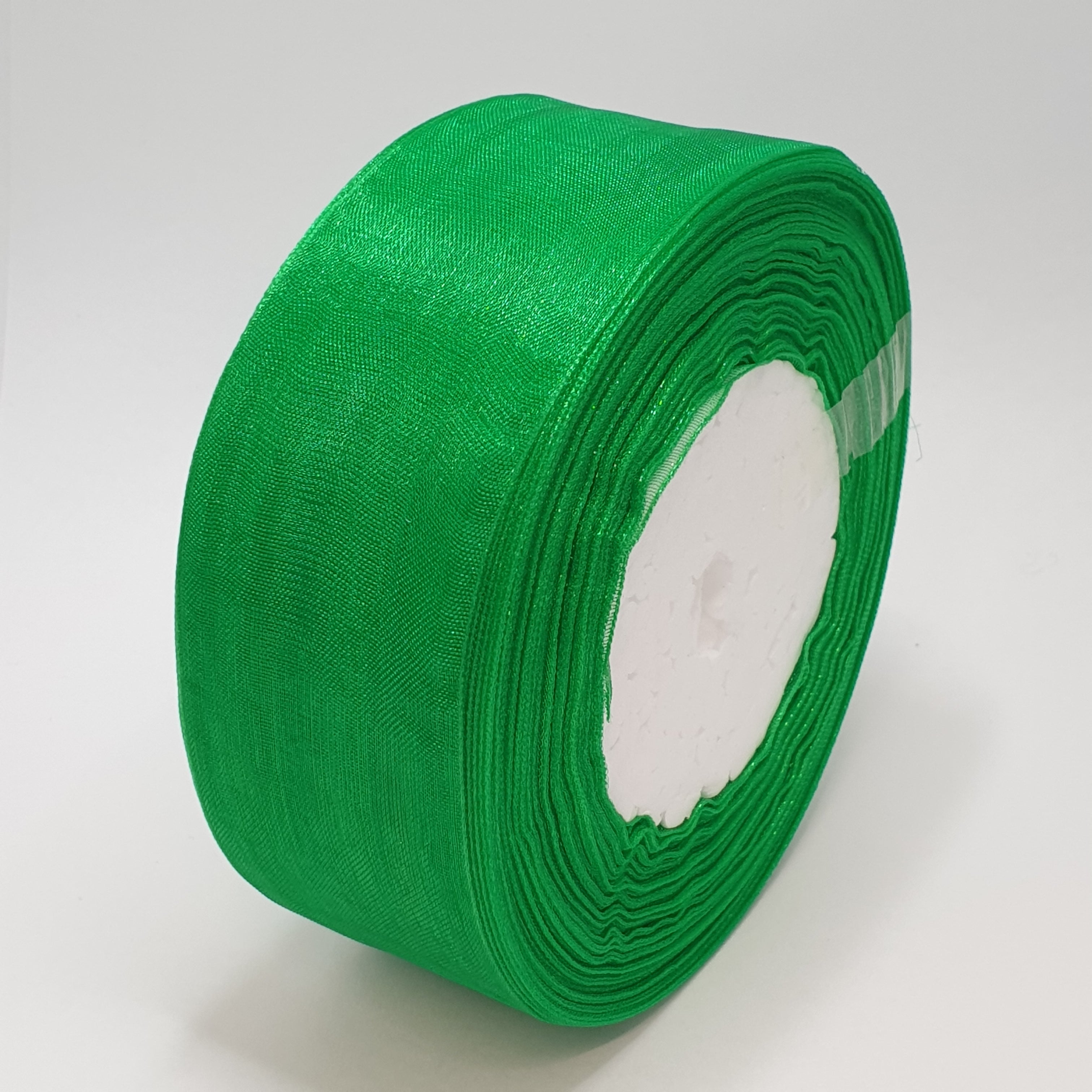 MajorCrafts 40mm 45metres Royal Green Sheer Organza Fabric Ribbon Roll R1019