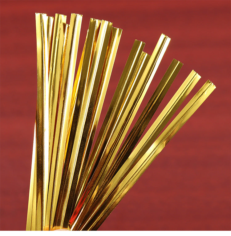 MajorCrafts 700pcs 6cm Long Metallic Gold Foil Wired Twist Ties