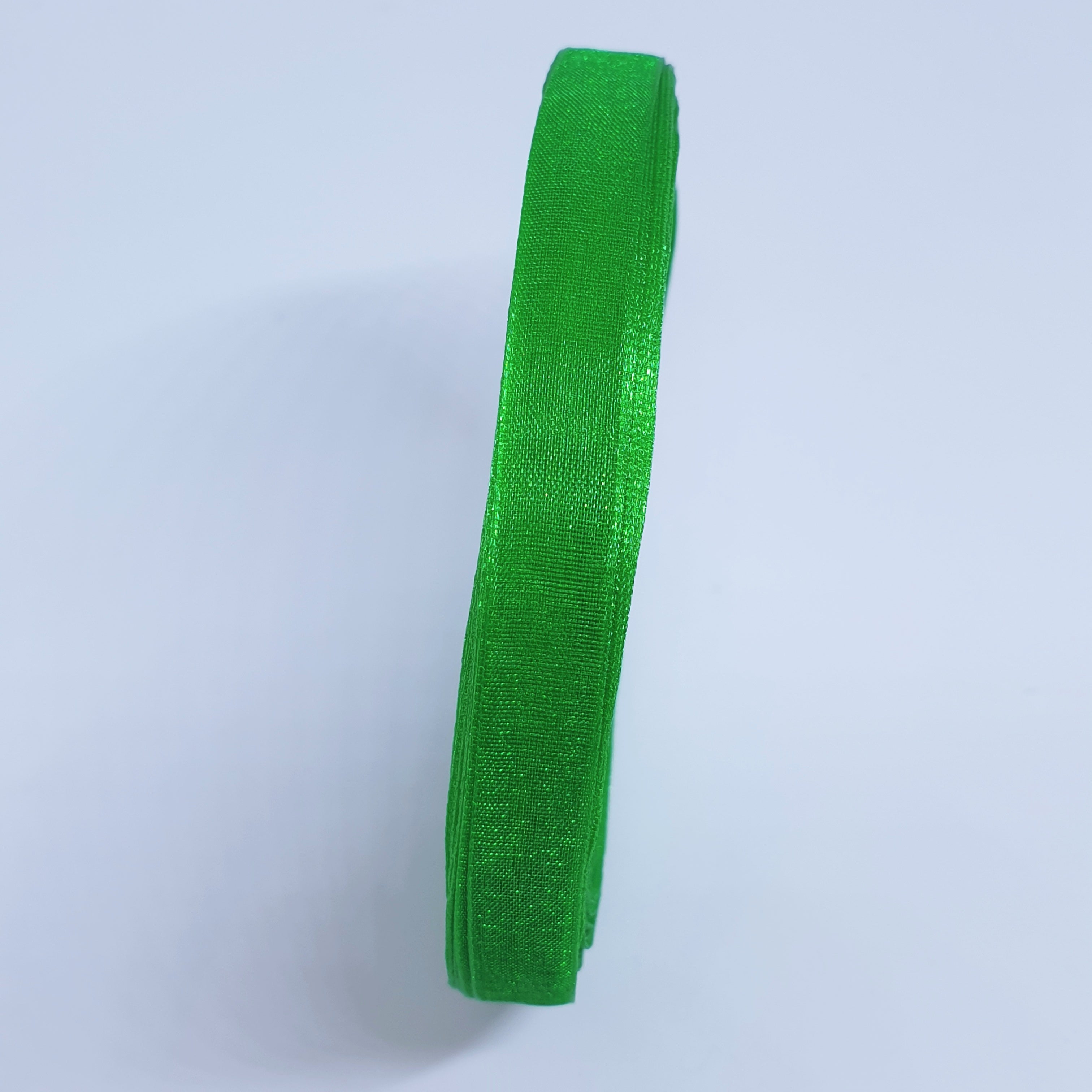 MajorCrafts 10mm 45metres Royal Green Sheer Organza Fabric Ribbon Roll R19