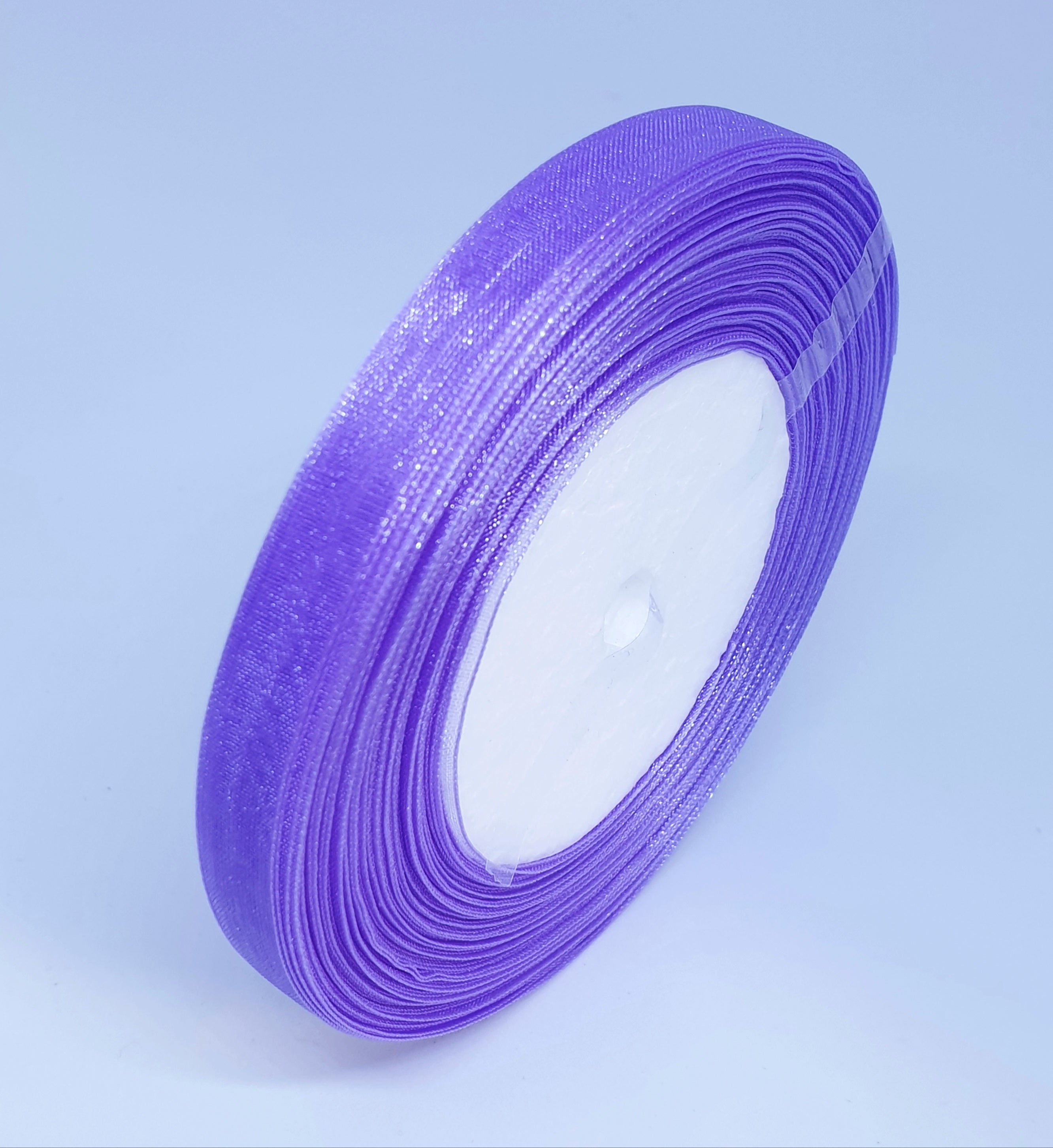 MajorCrafts 10mm 45metres Iris Purple Sheer Organza Fabric Ribbon Roll R69