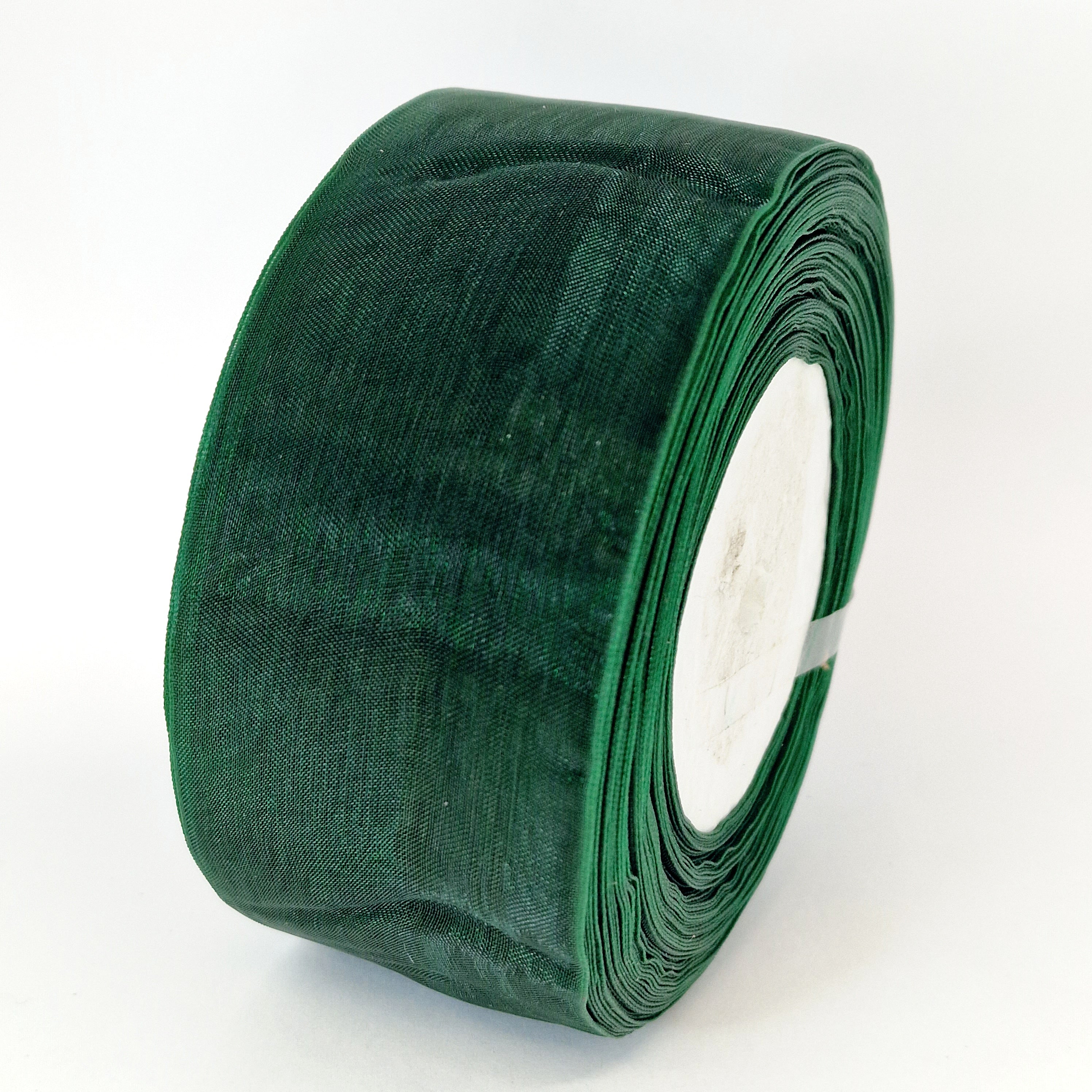 MajorCrafts 50mm 45metres Sheer Organza Fabric Ribbon Roll Dark Green