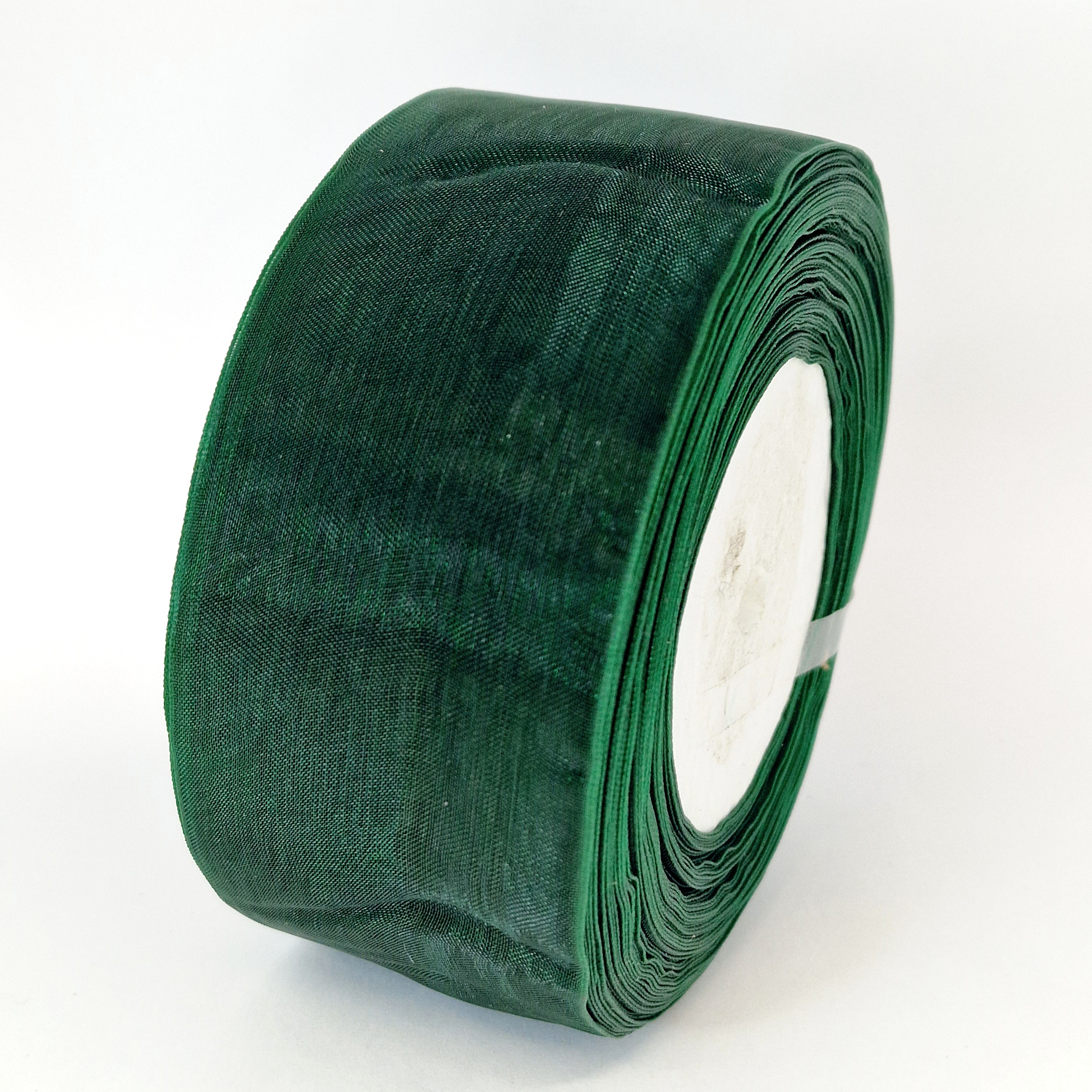 MajorCrafts 50mm 45metres Sheer Organza Fabric Ribbon Roll Dark Green Shade K11
