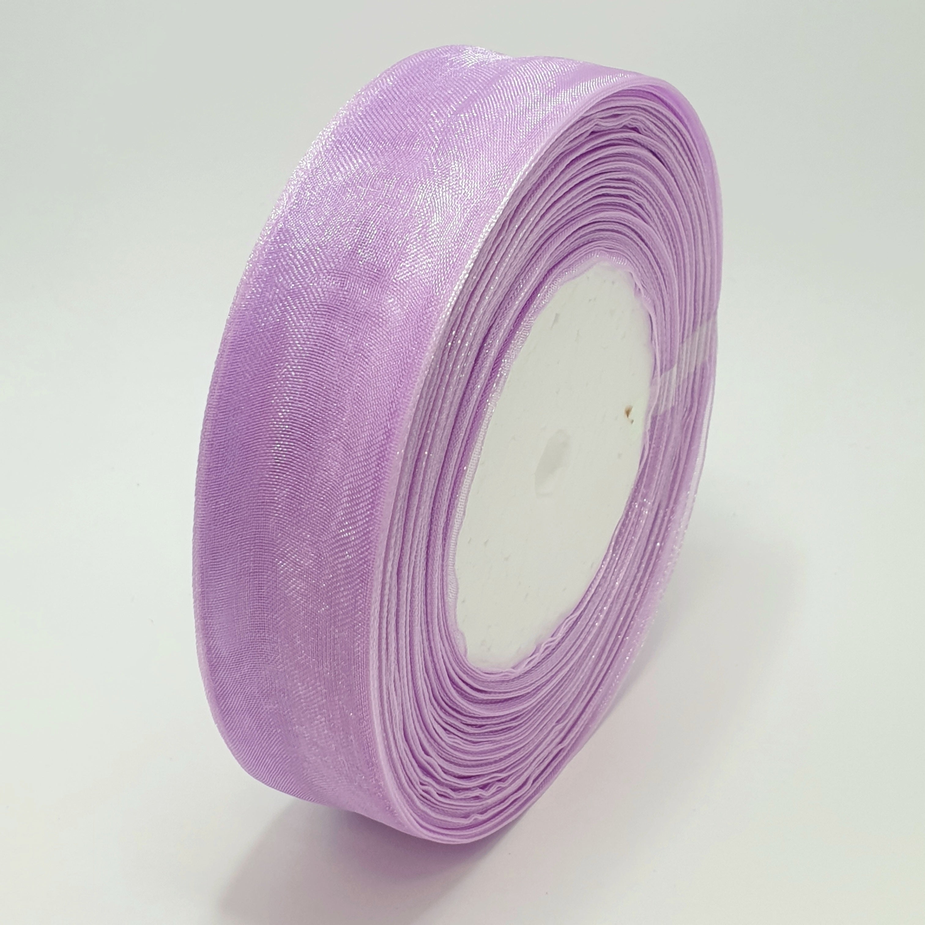 MajorCrafts 25mm 45metres Sheer Organza Fabric Ribbon Roll Light Purple BK42