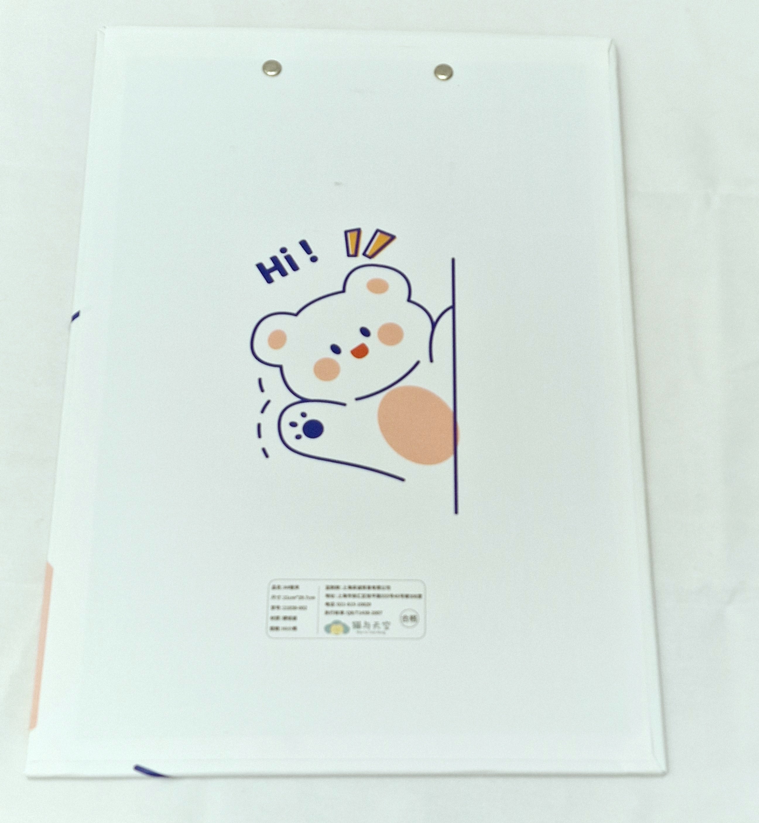MajorCrafts Blue & White Bear Printed Kawaii themed A4 Clipboard
