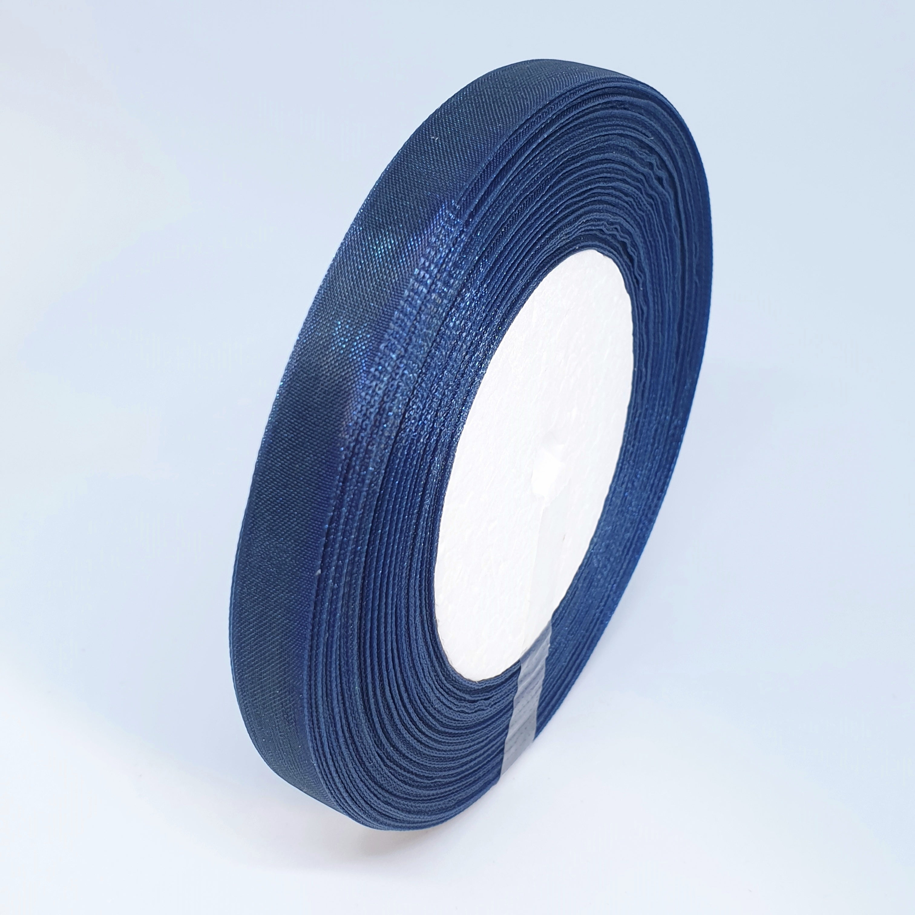 MajorCrafts 10mm 45metres Deep Blue Sheer Organza Fabric Ribbon Roll
