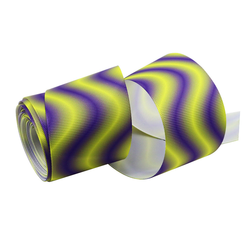 MajorCrafts 50mm 2meters Purple and Yellow Gradient Grosgrain Fabric Ribbon
