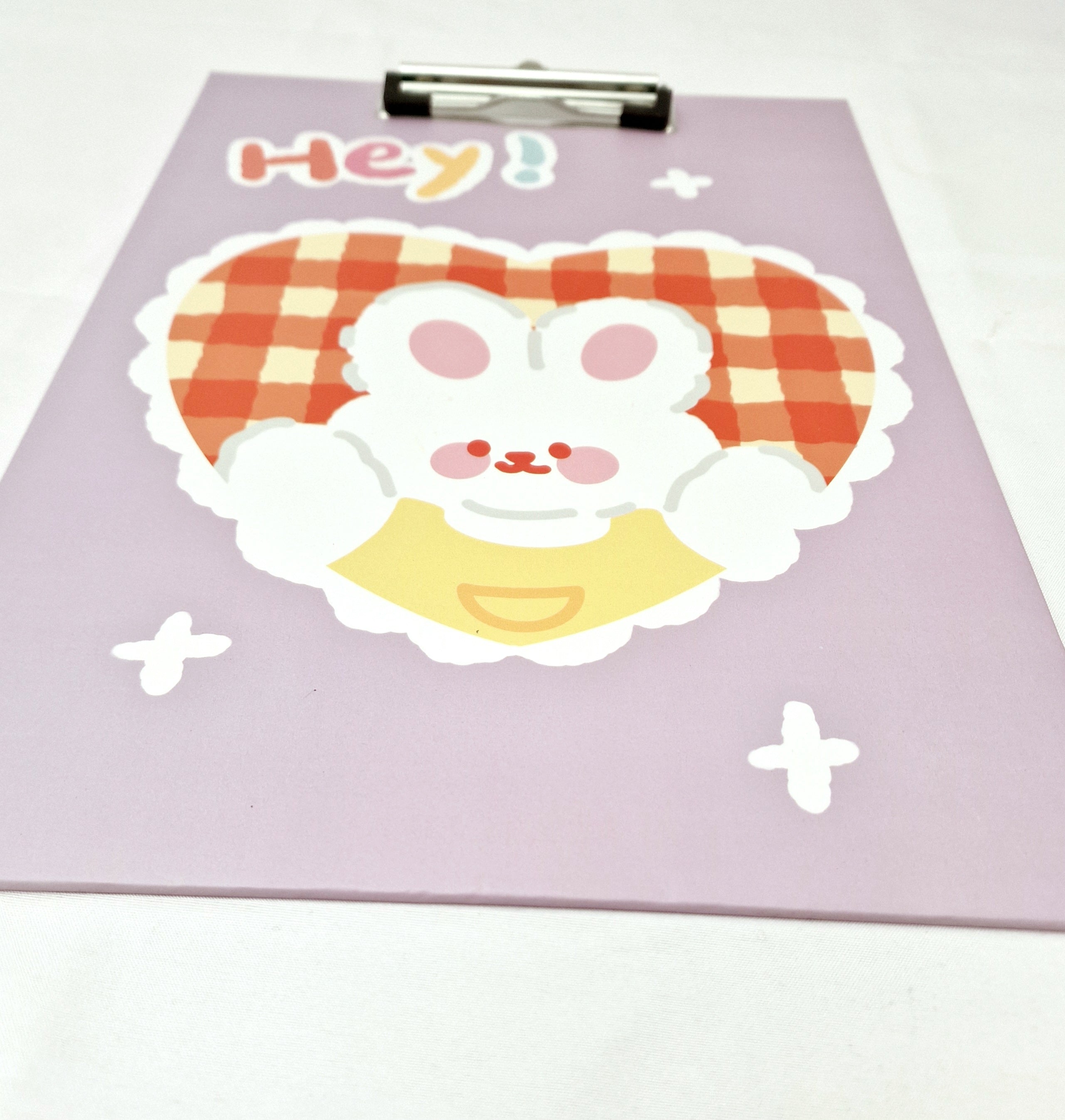 MajorCrafts Purple Rabbit & Heart Printed Kawaii themed A4 Clipboard