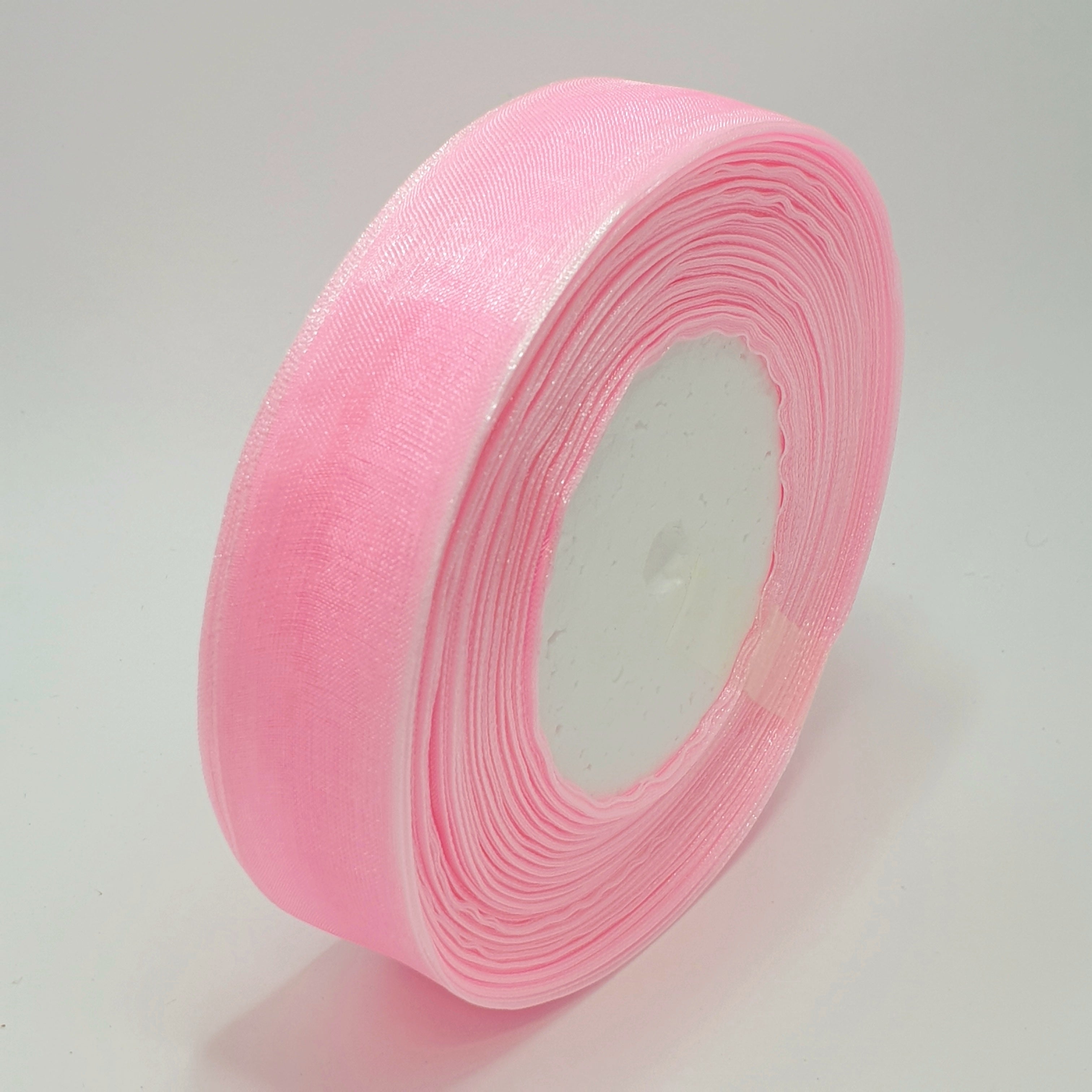 MajorCrafts 25mm 45metres Sheer Organza Fabric Ribbon Roll Pink Shade R1004