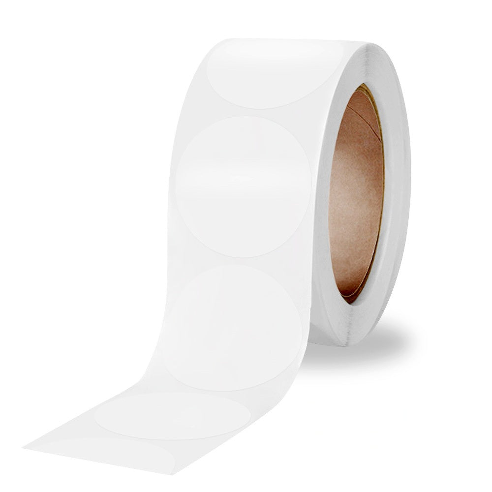 MajorCrafts 500 Labels per roll 2.5cm 1" White Plain Blank Round Stickers V045