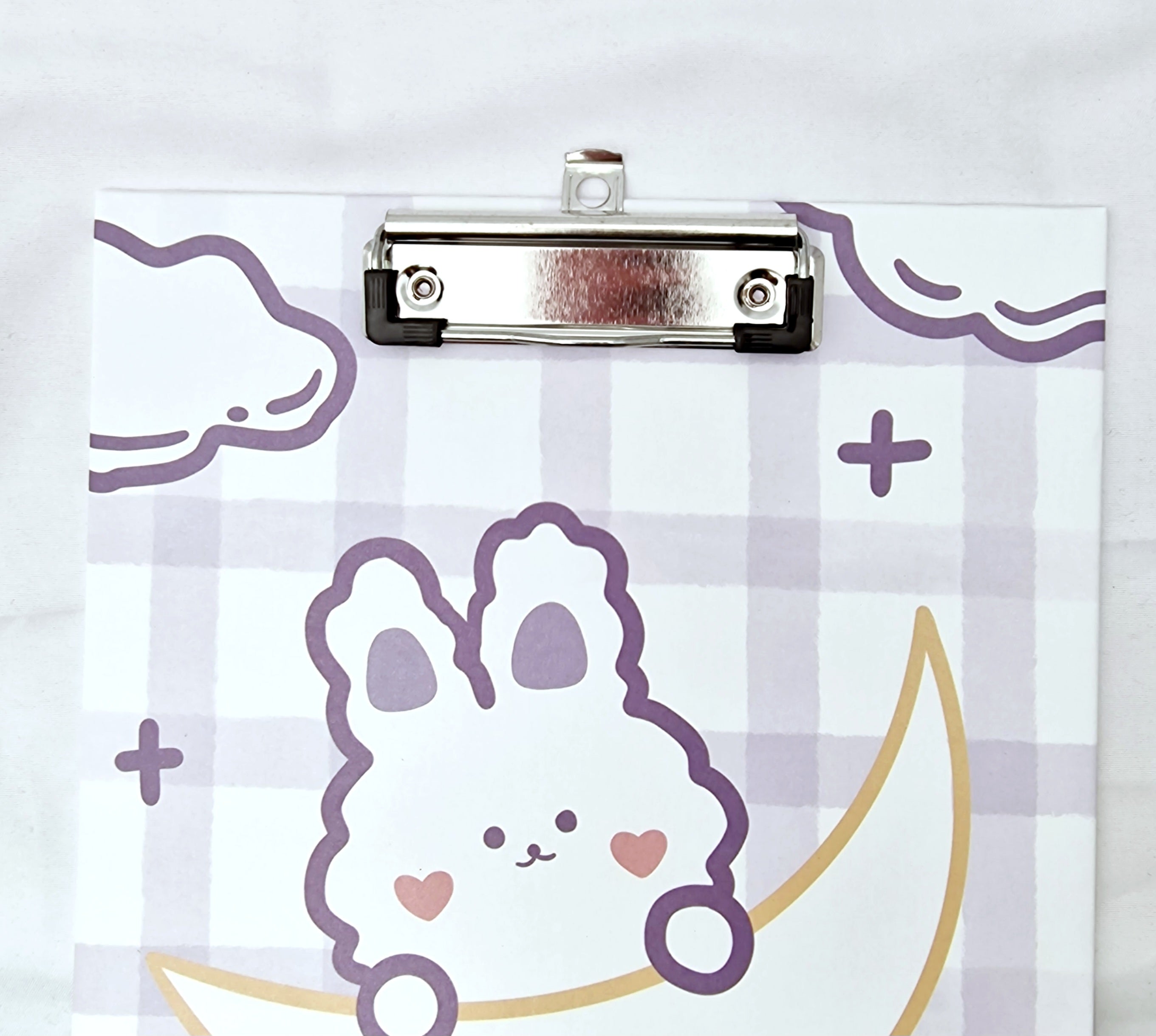 MajorCrafts White & Purple Rabbit Printed Kawaii themed A4 Clipboard