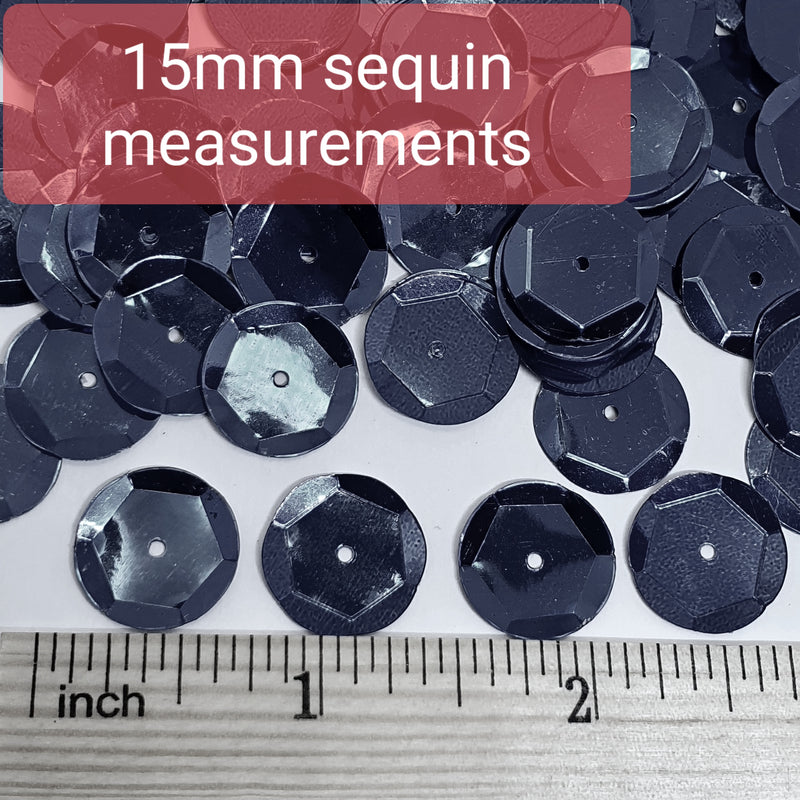 MajorCrafts 40grams 15mm Maroon Red Large Round Sew-On Cup Sequins