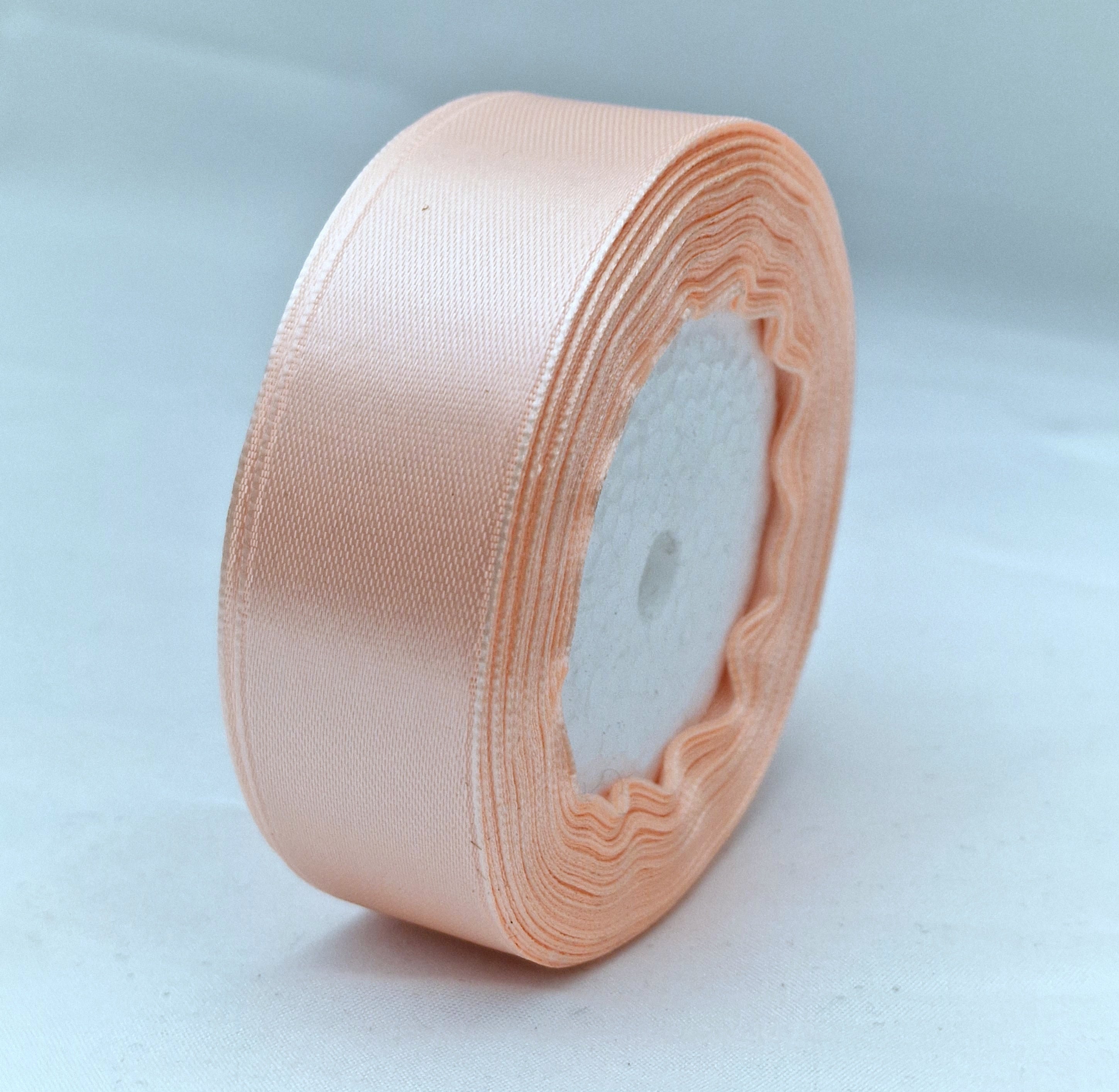 MajorCrafts 25mm 22metres Champagne Rose Single Sided Satin Fabric Ribbon Roll