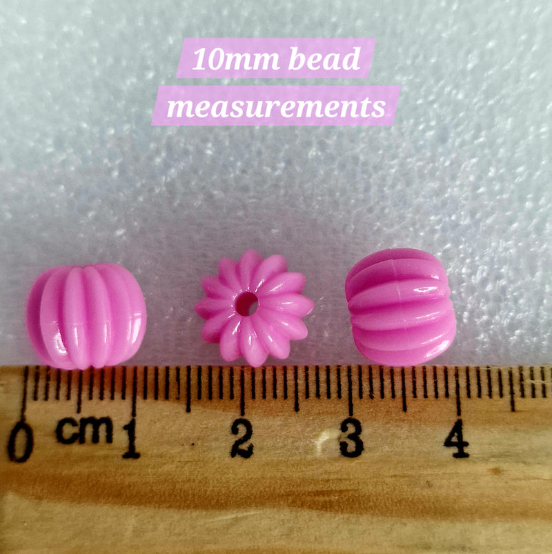 MajorCrafts 48pcs 10mm Yellow Green Round Pumpkin Resin Beads