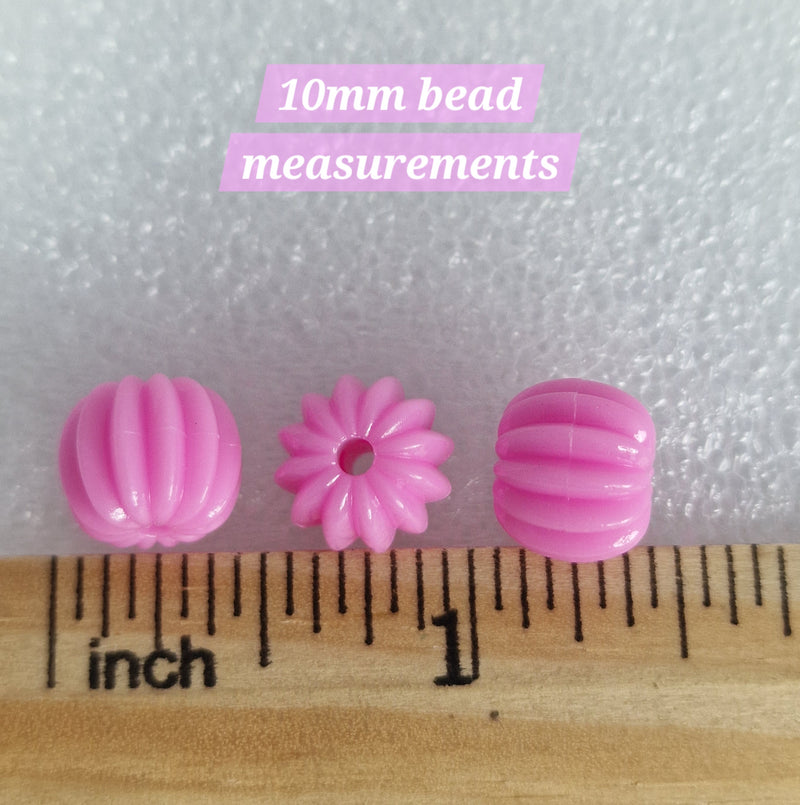 MajorCrafts 48pcs 10mm Pastel Blue Round Pumpkin Resin Beads