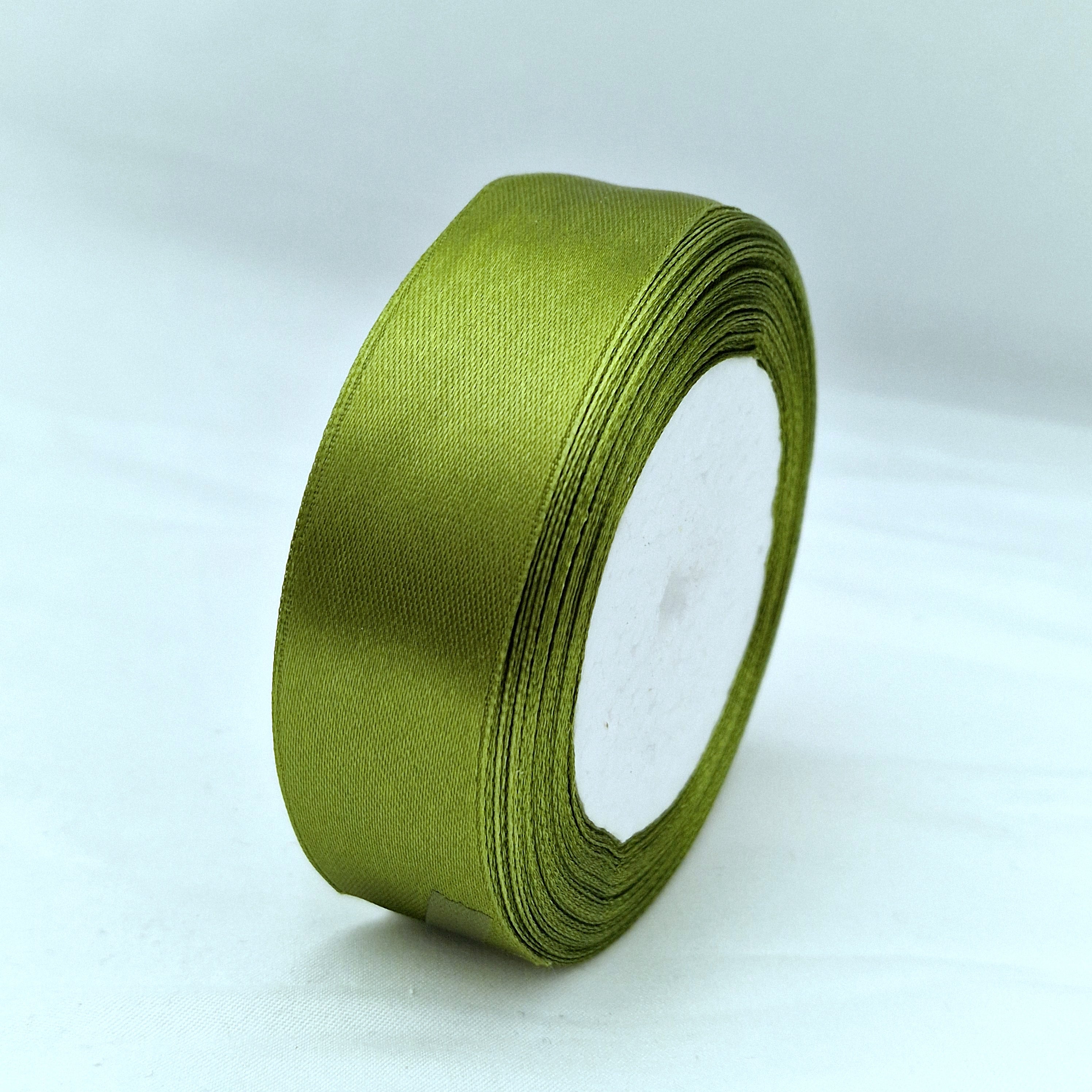 MajorCrafts 25mm 22metres Army Green Single Sided Satin Fabric Ribbon Roll