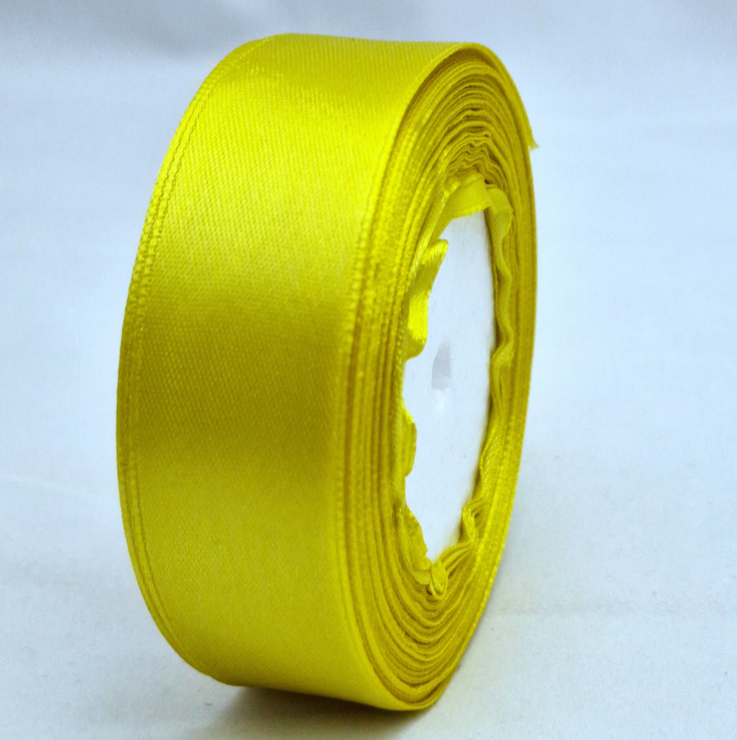 MajorCrafts 25mm 22metres Muddy Yellow Single Sided Satin Fabric Ribbon Roll