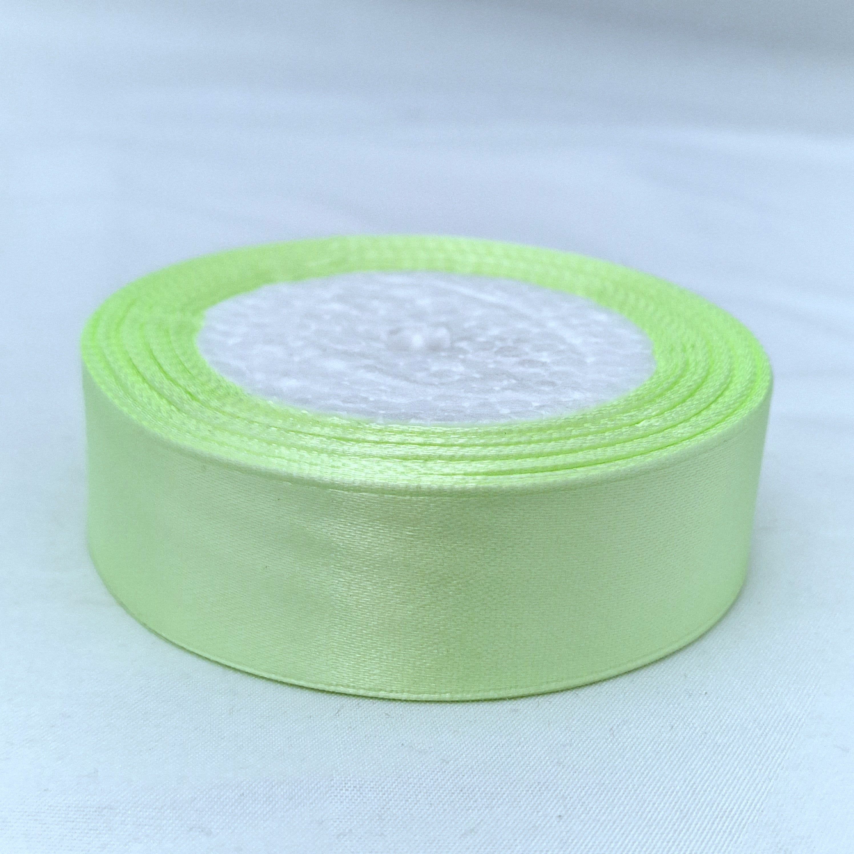 MajorCrafts 25mm 22metres Light Green Single Sided Satin Fabric Ribbon Roll