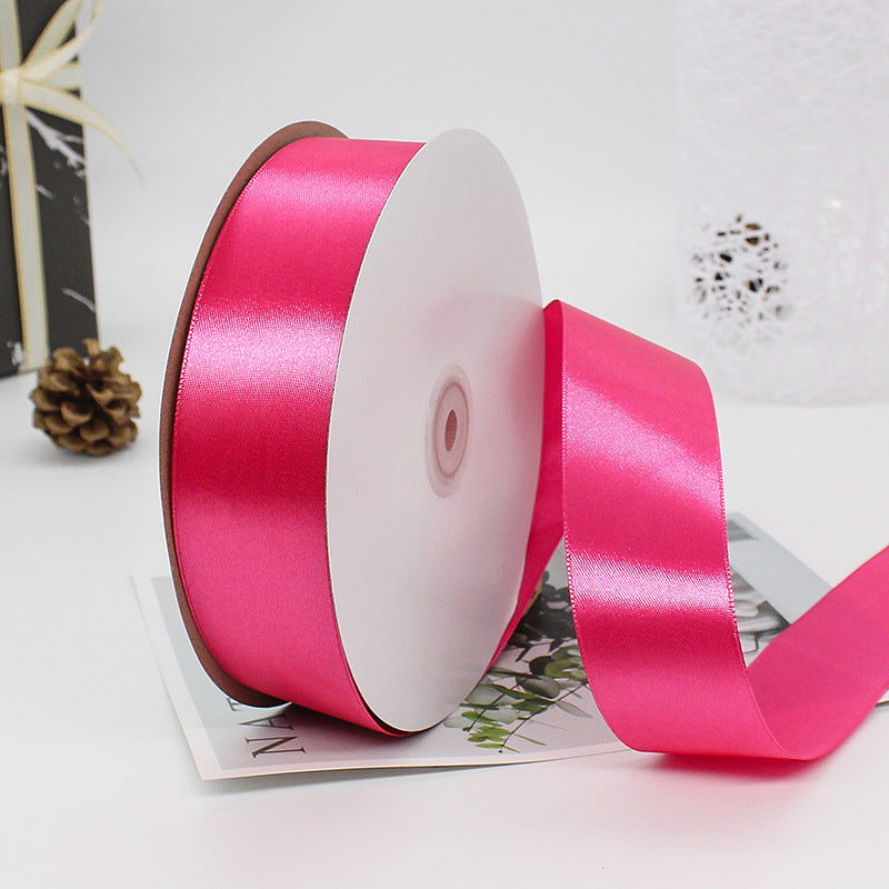 MajorCrafts 40mm 100yds 91mtrs Magenta Pink Satin Fabric Ribbon Roll R