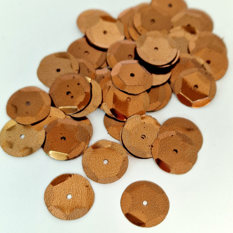 MajorCrafts 40grams 12mm Brown Round Sew-On Cup Sequins Q14