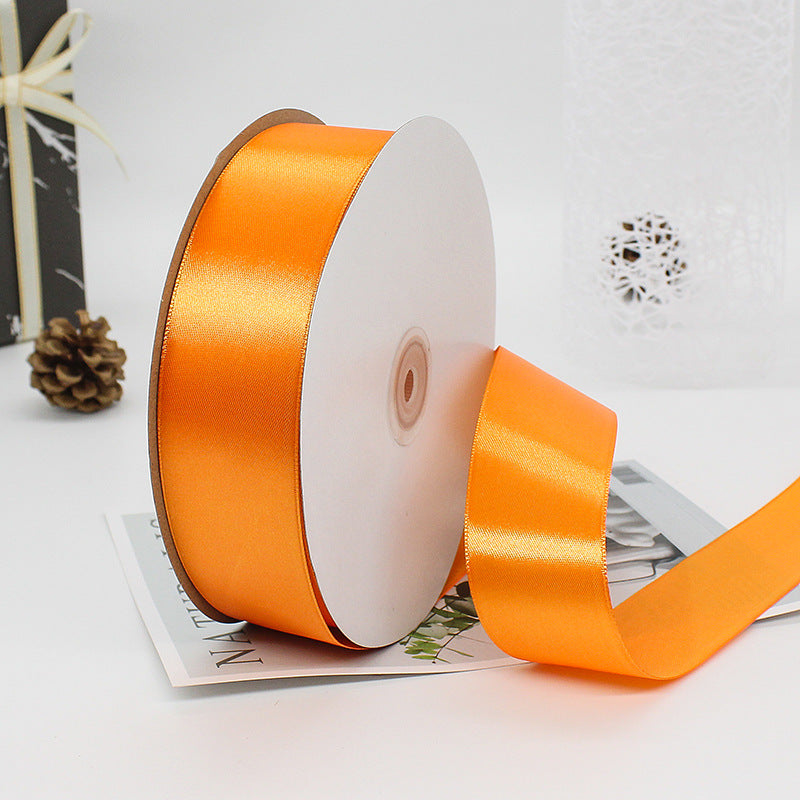 MajorCrafts 40mm 100yds 91mtrs Tiger Orange Satin Fabric Ribbon Roll R151