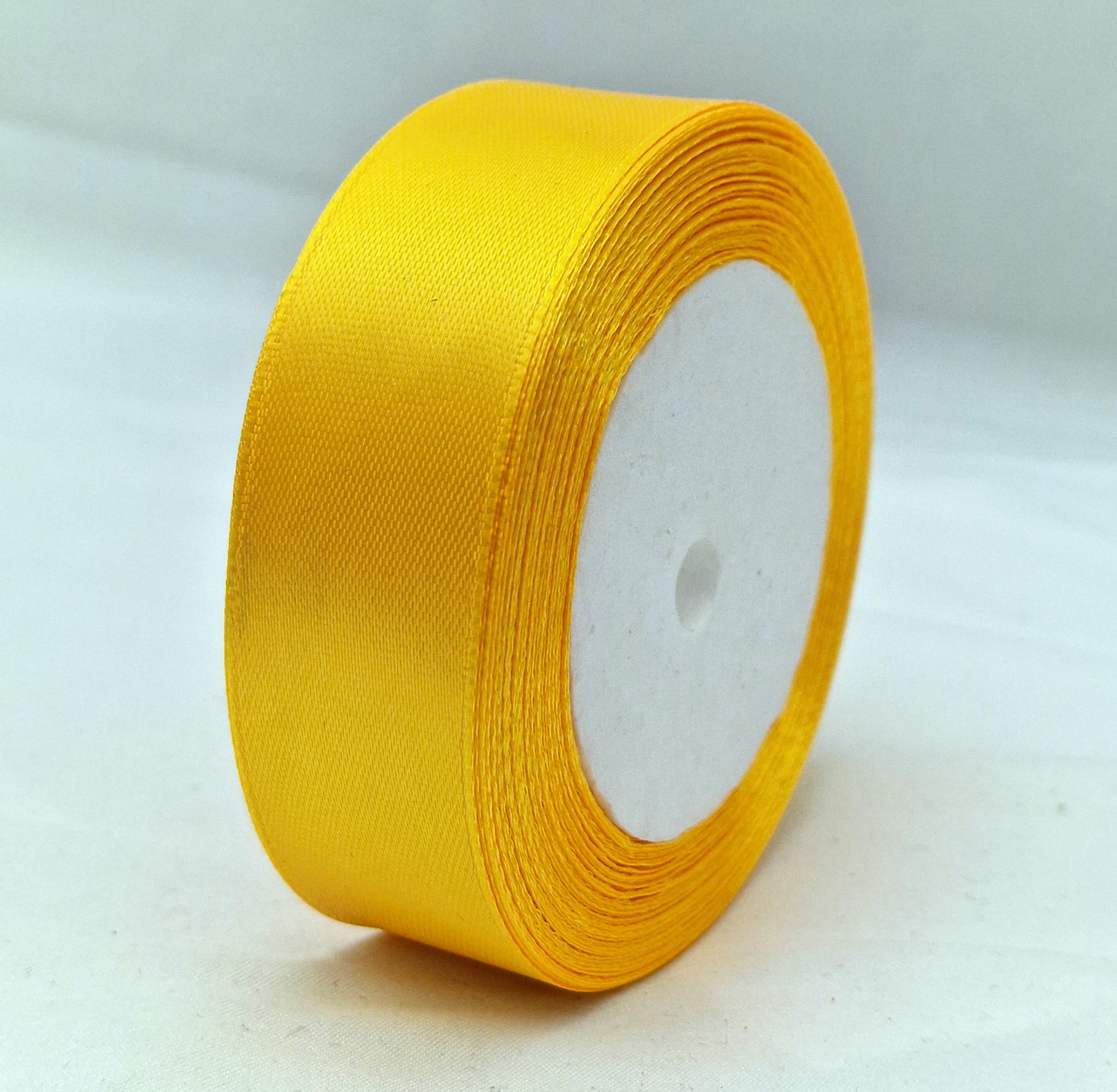 MajorCrafts 25mm 22metres Amber Orange Single Sided Satin Fabric Ribbon Roll