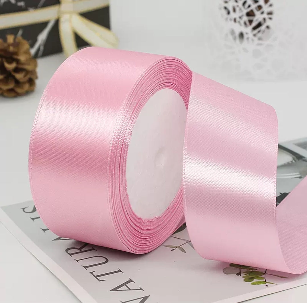 MajorCrafts 40mm 22metres Blossom Pink Single Sided Satin Fabric Ribbon Roll R181