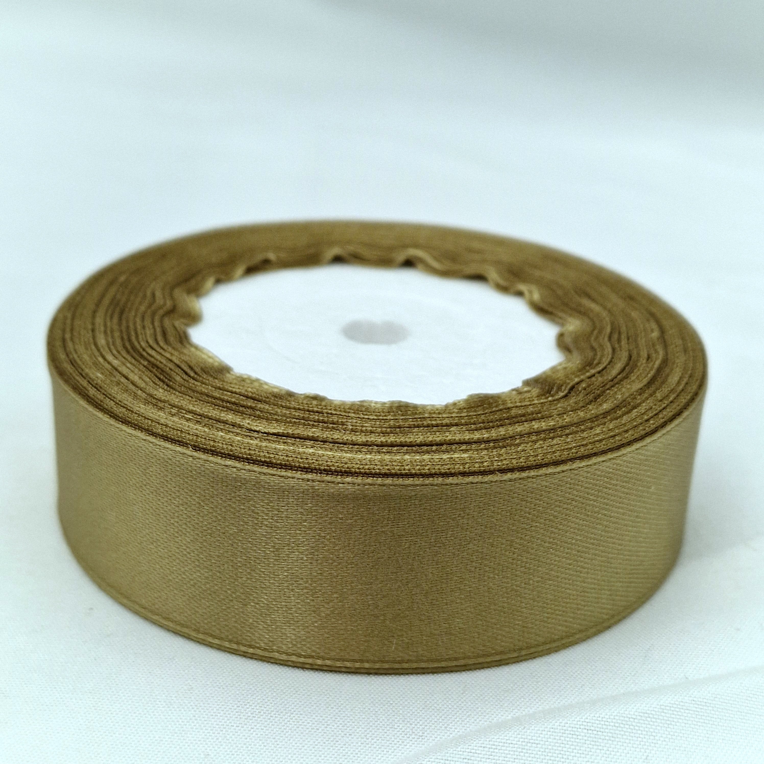 MajorCrafts 25mm 22metres Moss Green Single Sided Satin Fabric Ribbon Roll