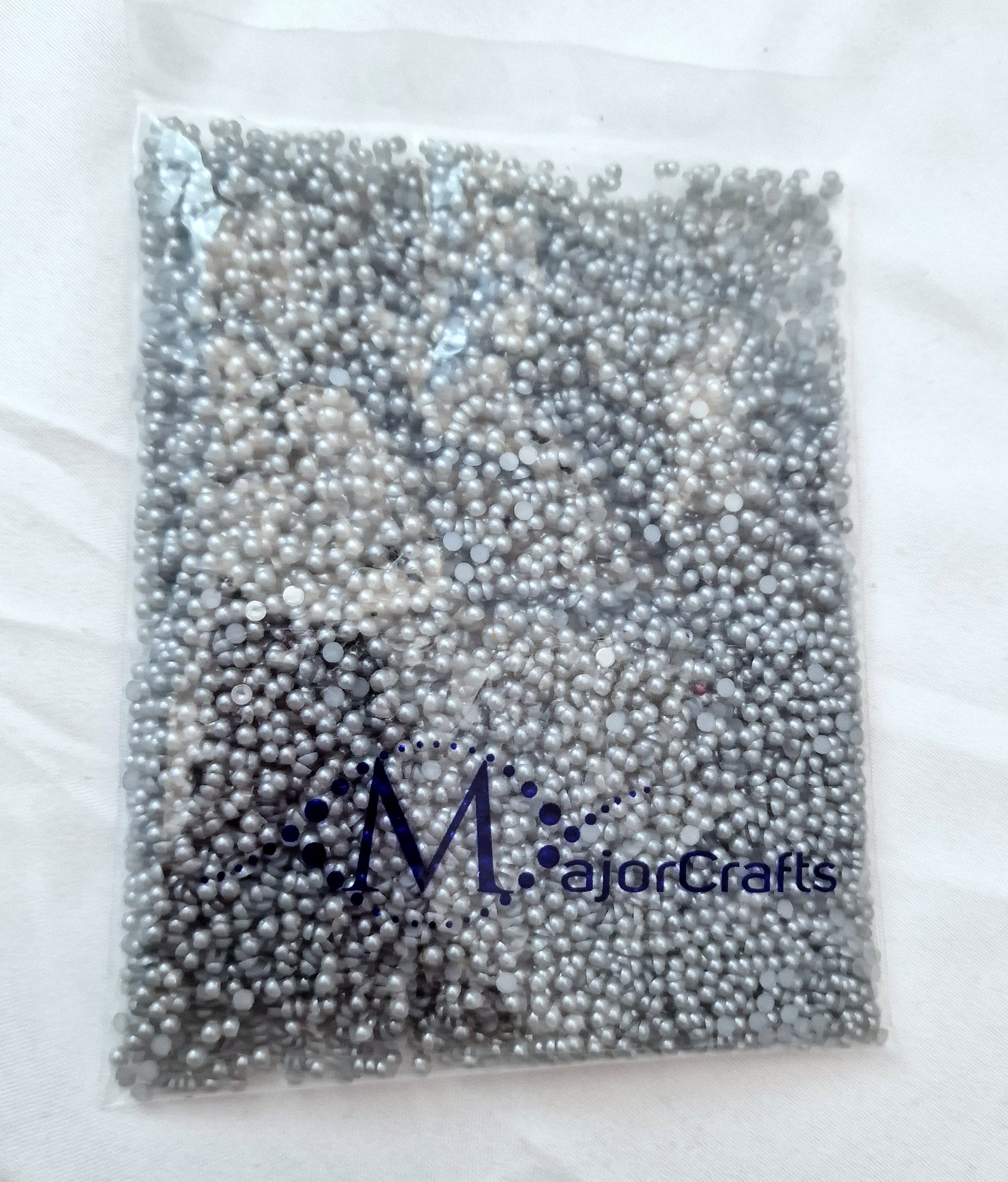 MajorCrafts Dark Grey Flat Back Half Round Resin Embellishment Pearls C19