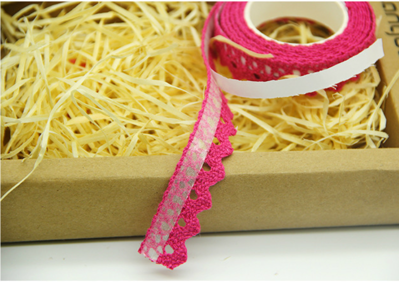 MajorCrafts 16mm 1.8metres Red Self-Adhesive Fabric Crochet Lace Washi Tape