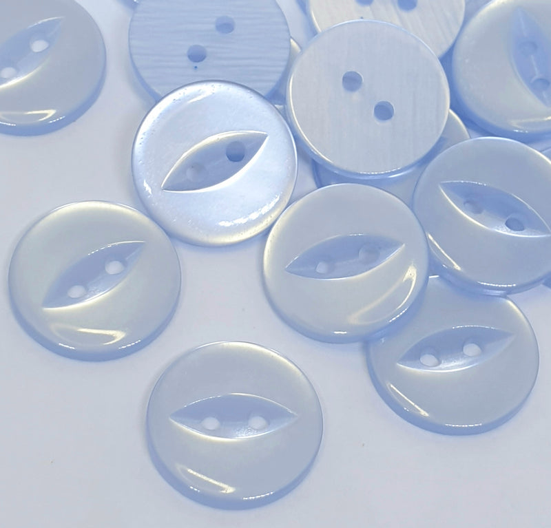 MajorCrafts 50pcs 19mm Light Blue Fisheye 2 Holes Round Acrylic Sewing Buttons